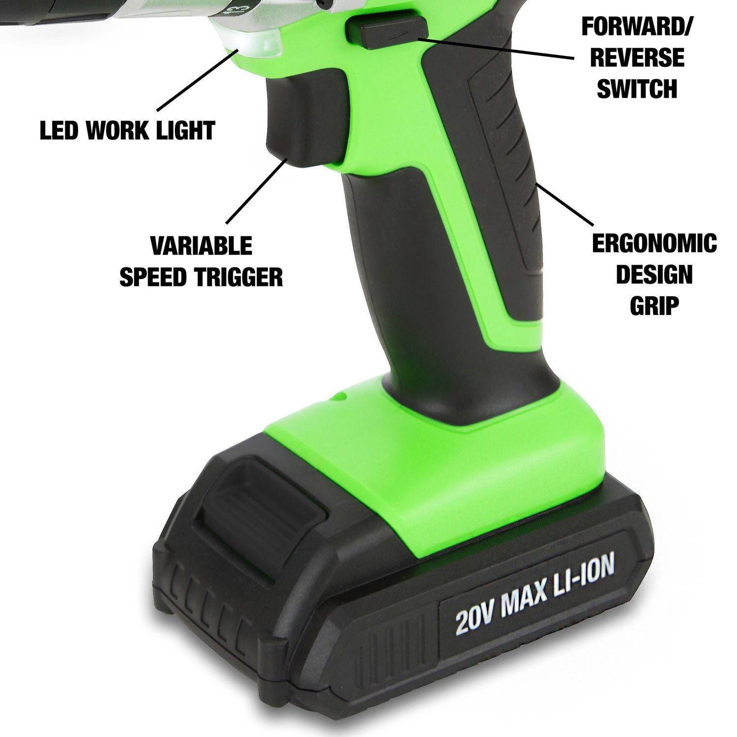 OEMTOOLS 3/8in Drive 20 Volt Lithium Ion Cordless Drill