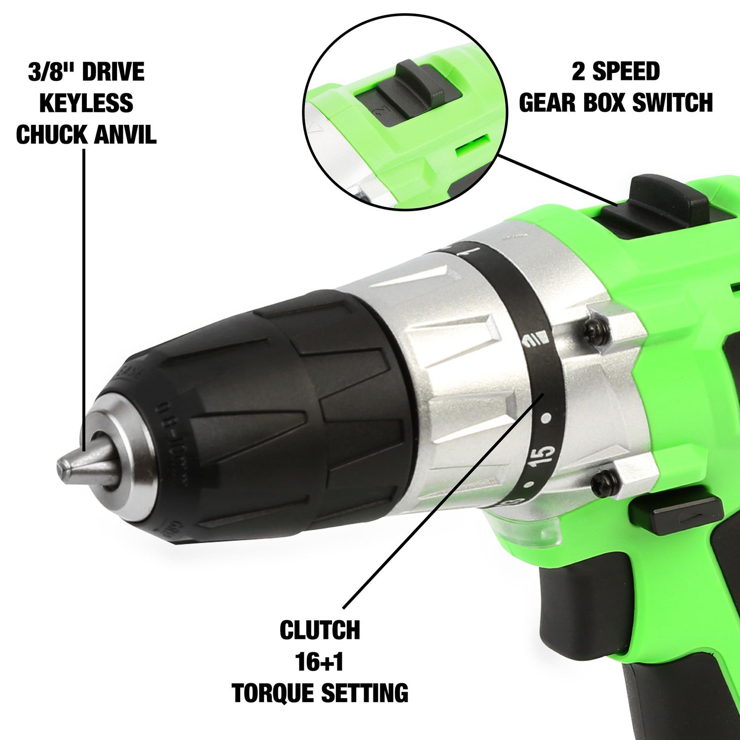 OEMTOOLS 3/8in Drive 20 Volt Lithium Ion Cordless Drill