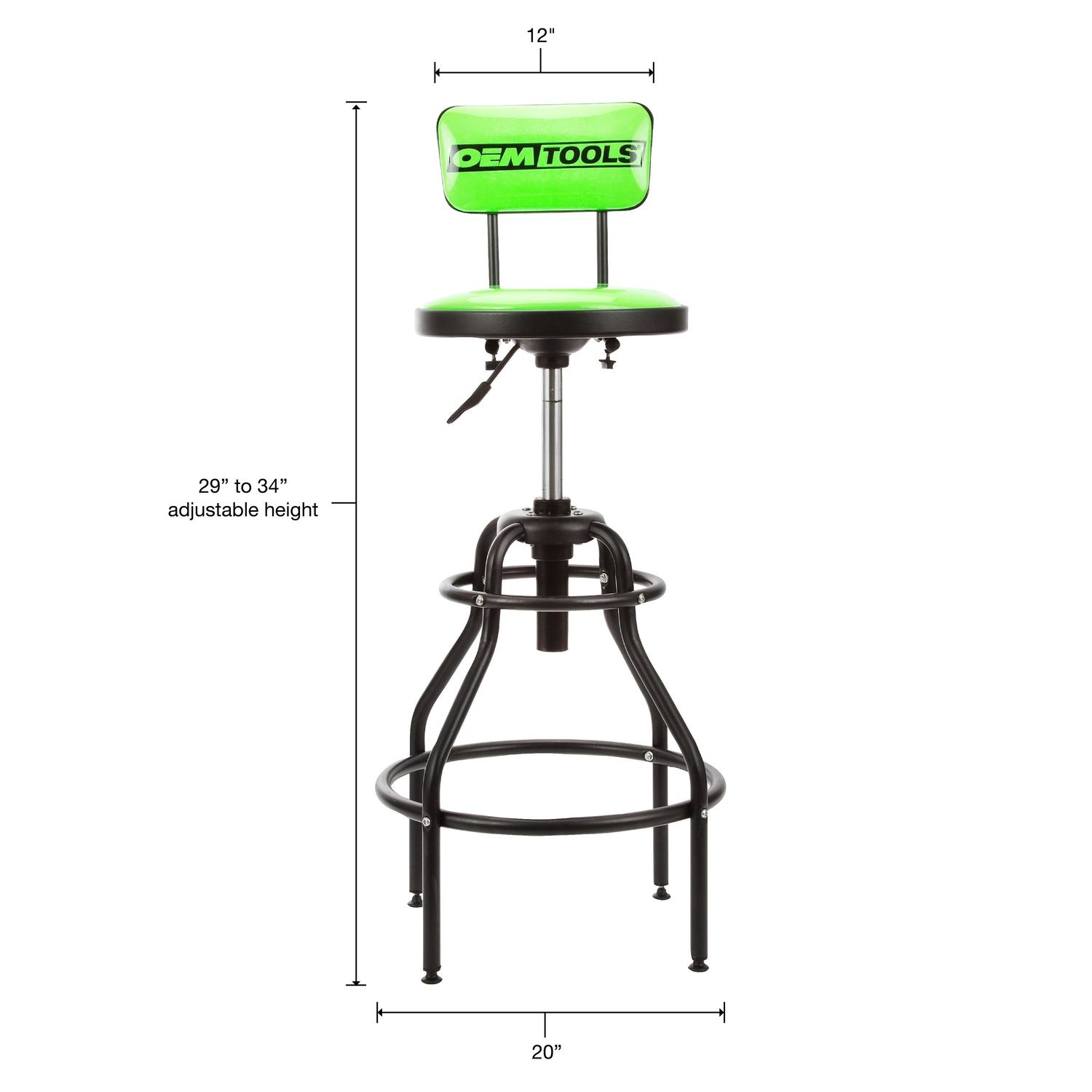 Olympia Tools 82-738 Adjustable Hydraulic Stool Black