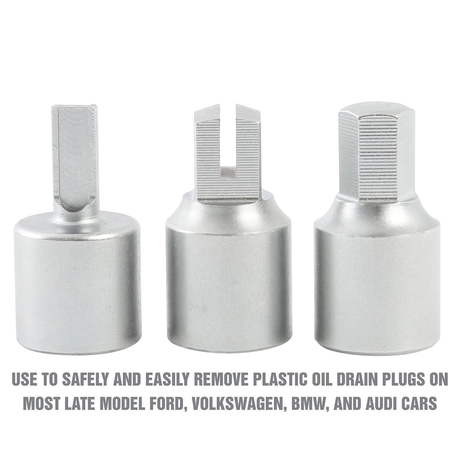 OEMTOOLS Plastic Oil Drain Plug Removal Set 3 Piece