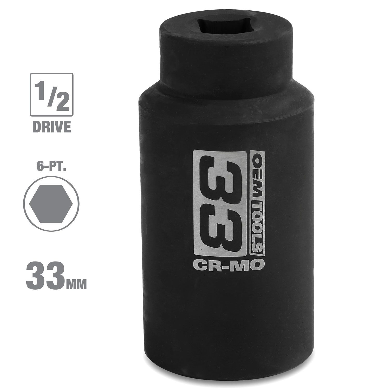 OEMTOOLS 1/2in Drive 33mm 6 Point Axle / Nut Socket