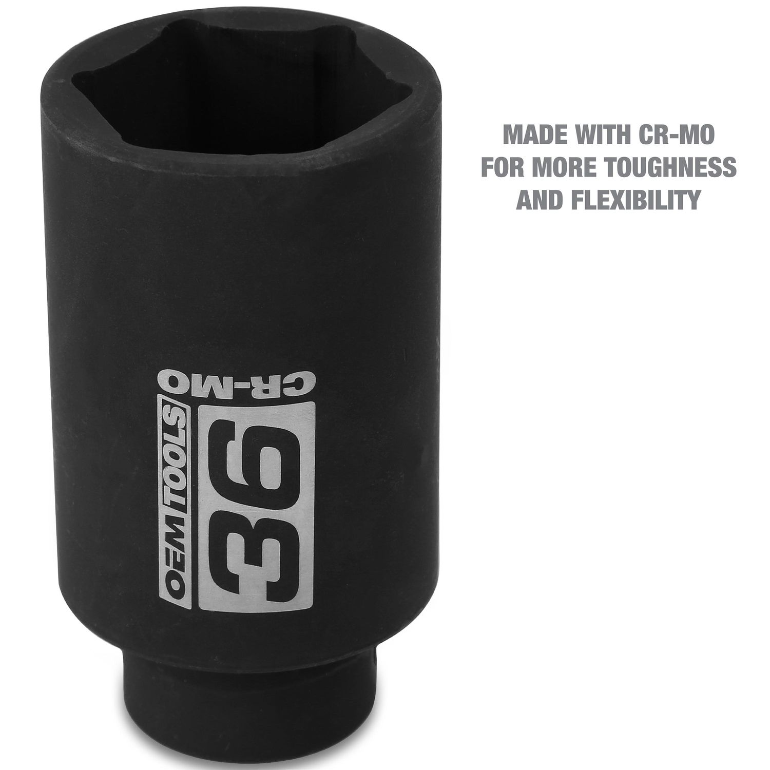 OEMTOOLS 1/2in Drive 36mm 6 Point Axle and Spindle Nut Socket