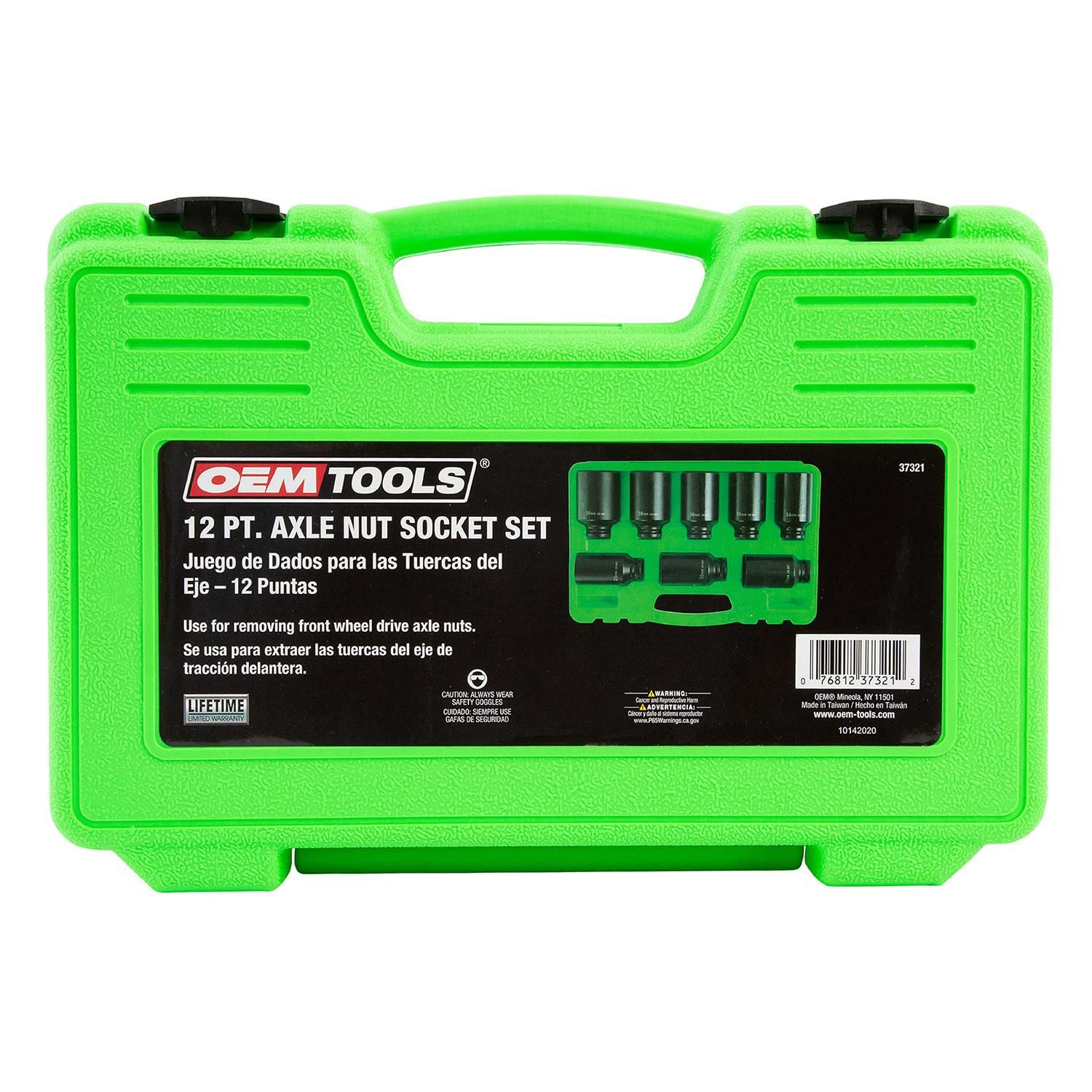 OEMTOOLS 12 Point Axle Nut Socket Metric 8 Piece