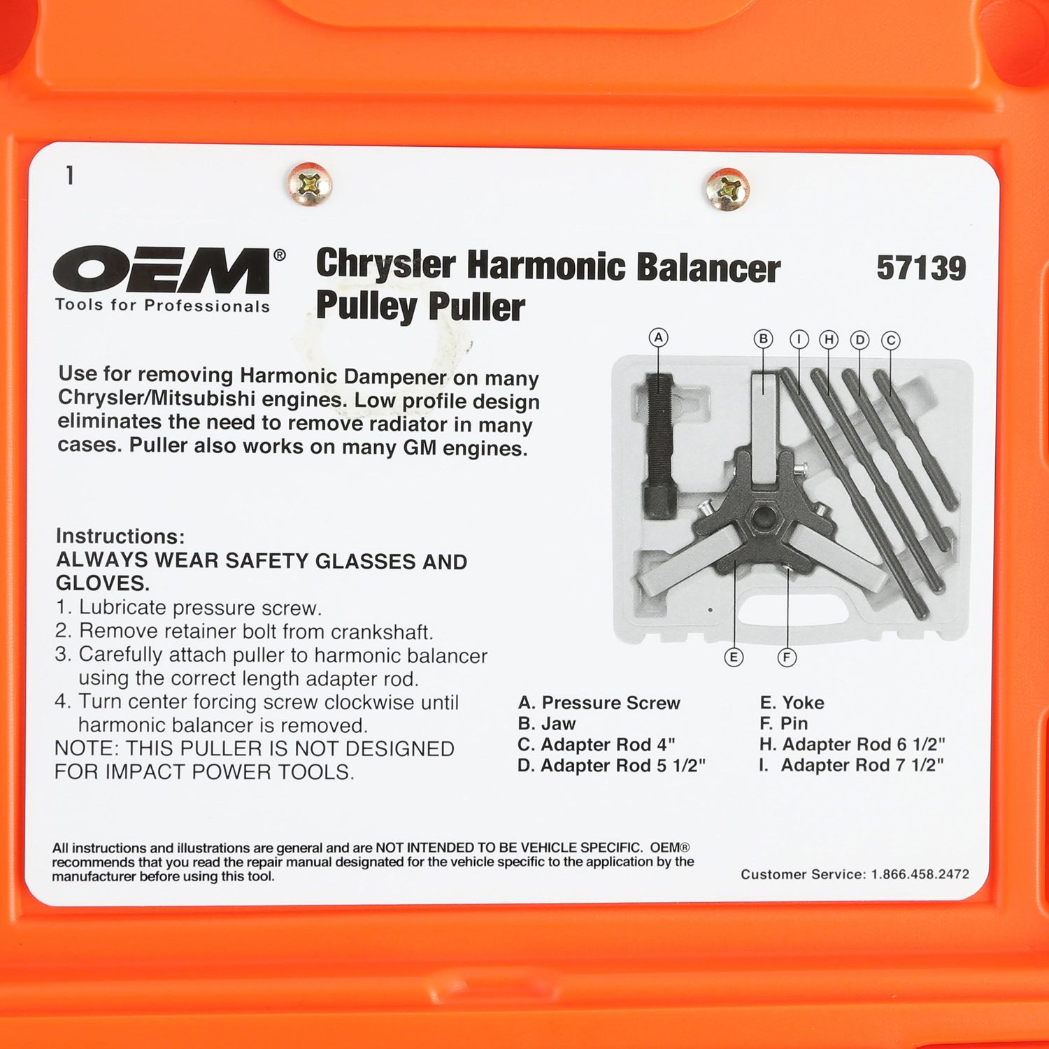 福袋 オンライン Low OEMTOOLS Profile Chrysler for Puller Balancer Harmonic ワンピース