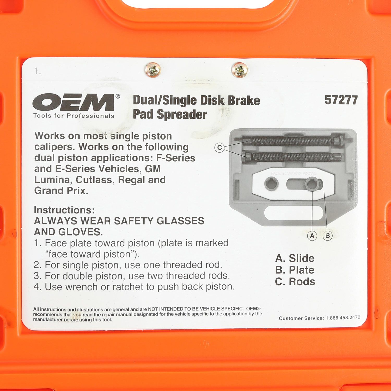 OEMTOOLS Dual and Single Piston Disc Brake Pad Spreader