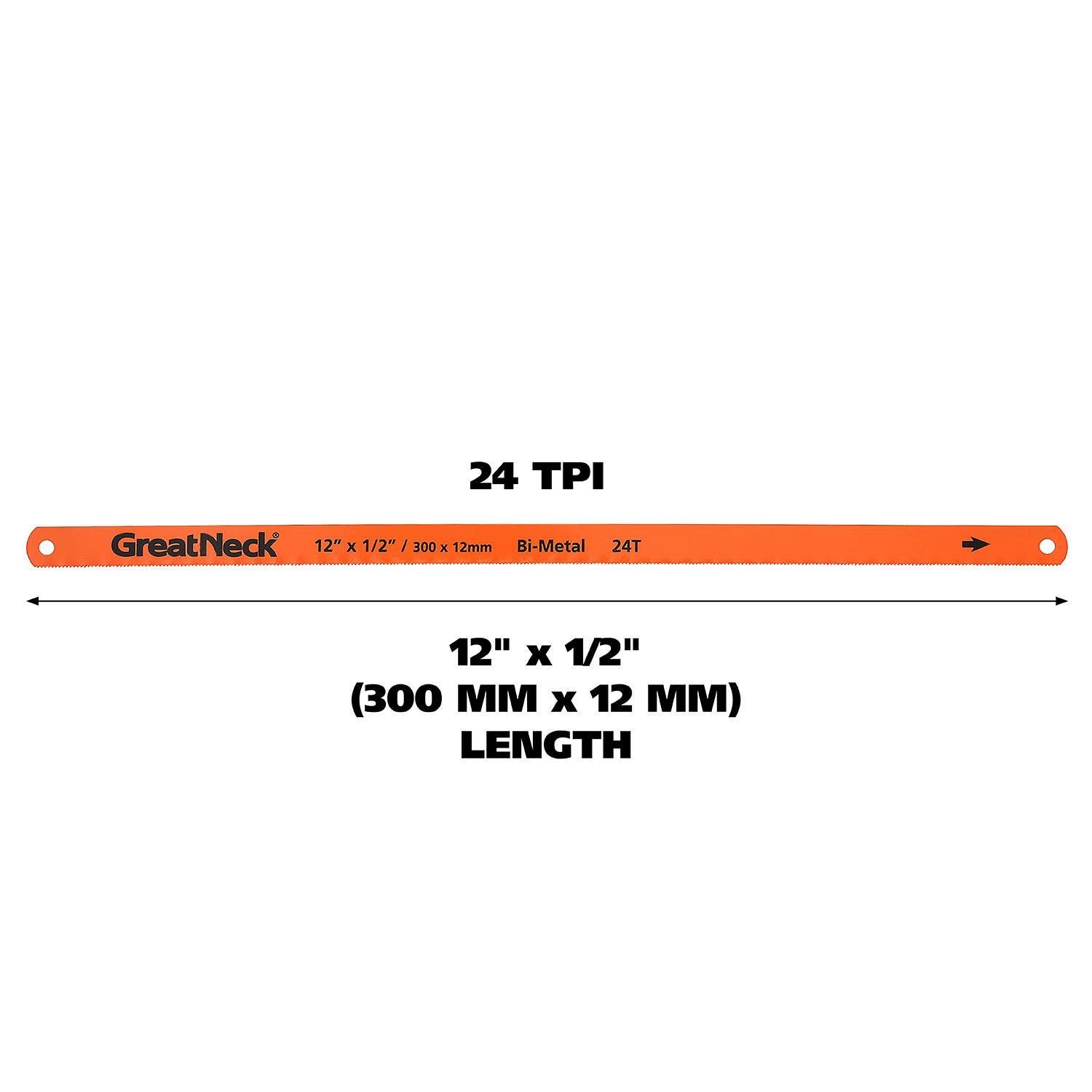 Great Neck 12in 24 TPI Hacksaw Blade 10 Piece