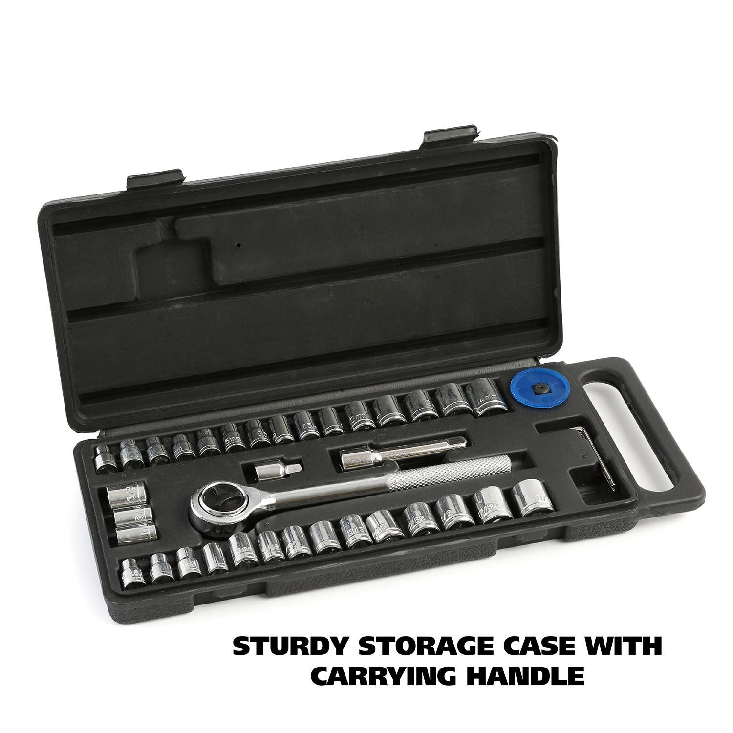 Great Neck 1/4in and 3/8in Drive Ratchet and Socket Set 40 Piece