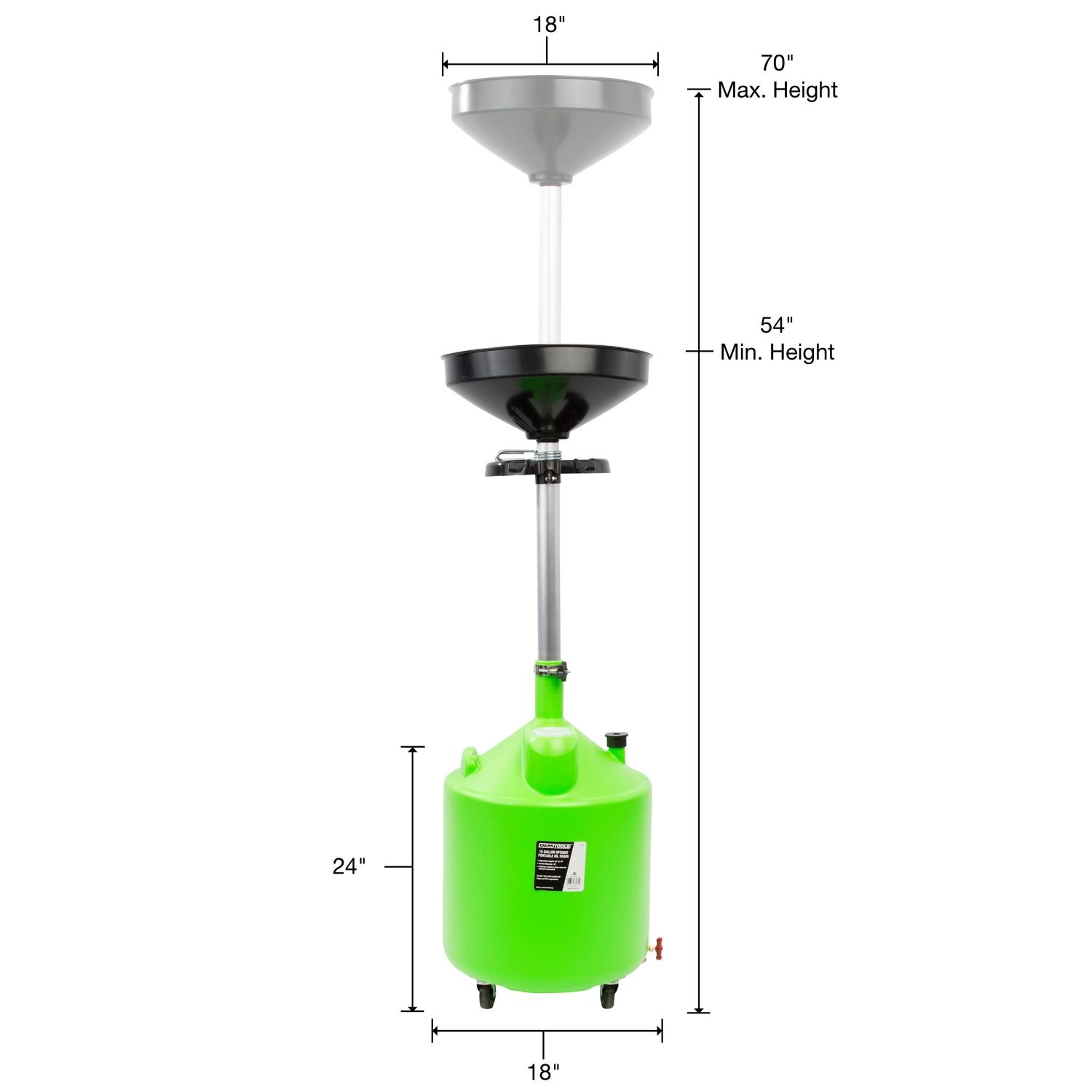 OEMTOOLS 18gal Upright Portable Oil Drain