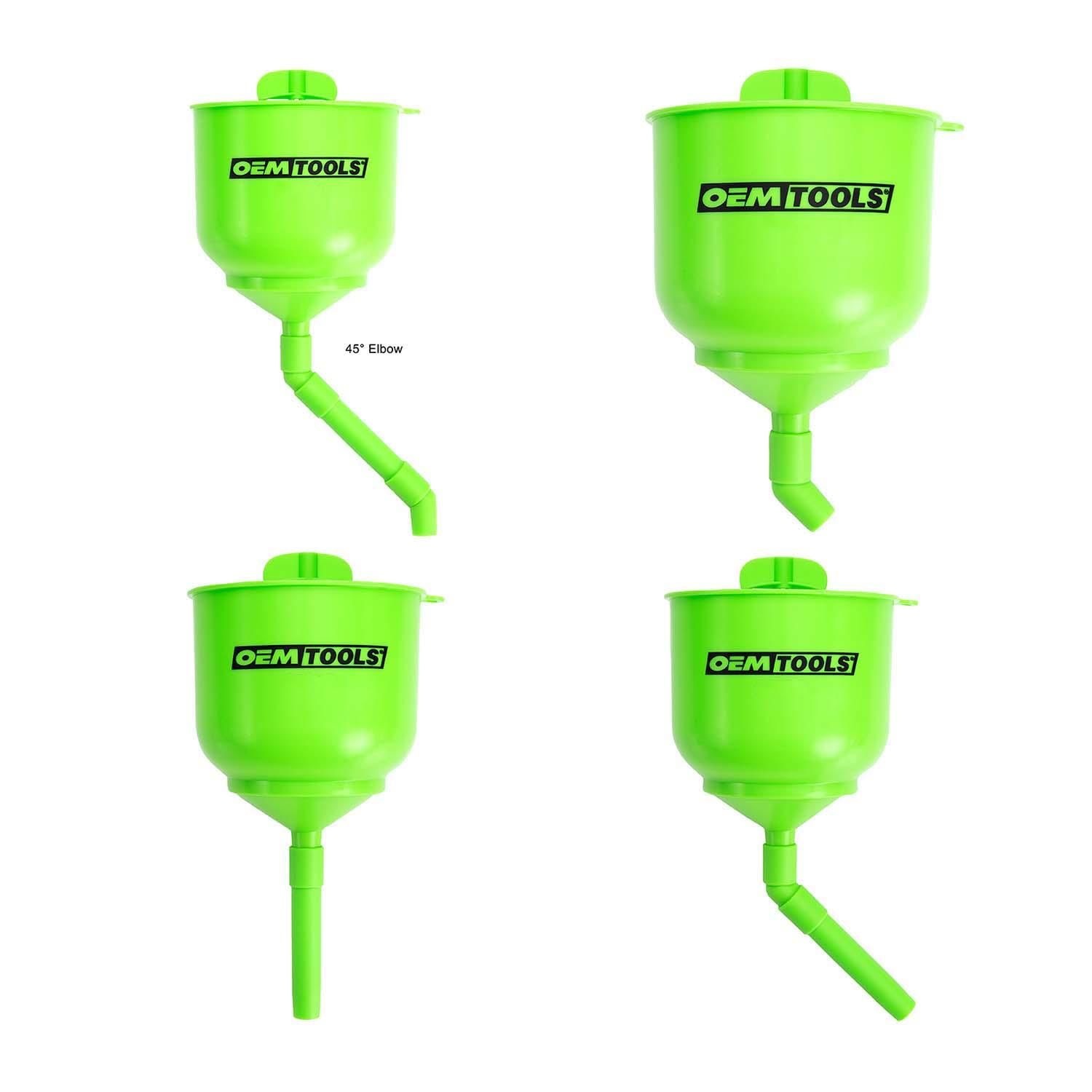 OEMTOOLS Pro No Spill Coolant Funnel with 5 Spring Loaded Adapters