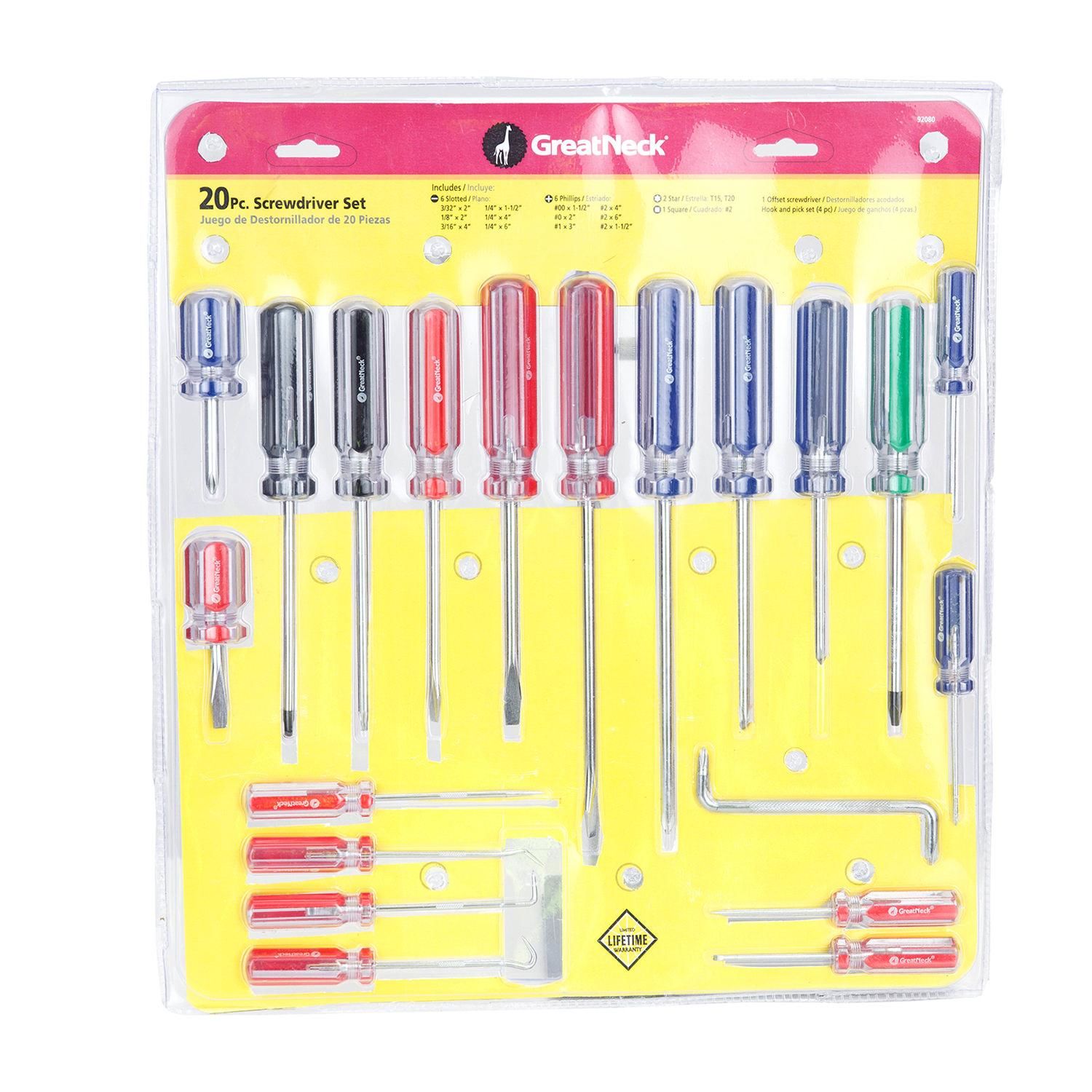 Great Neck Screwdriver Set 20 Piece