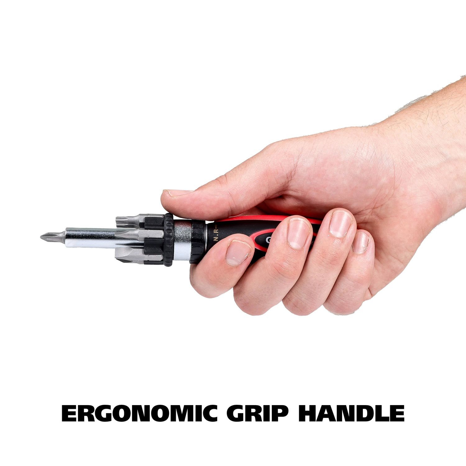 1/4" Ratchet Driver With 7-Piece Bit Set – Includes Phillips, Slotted, And Star Bits, Compact Screwdriver Tool 2 thumbnail image