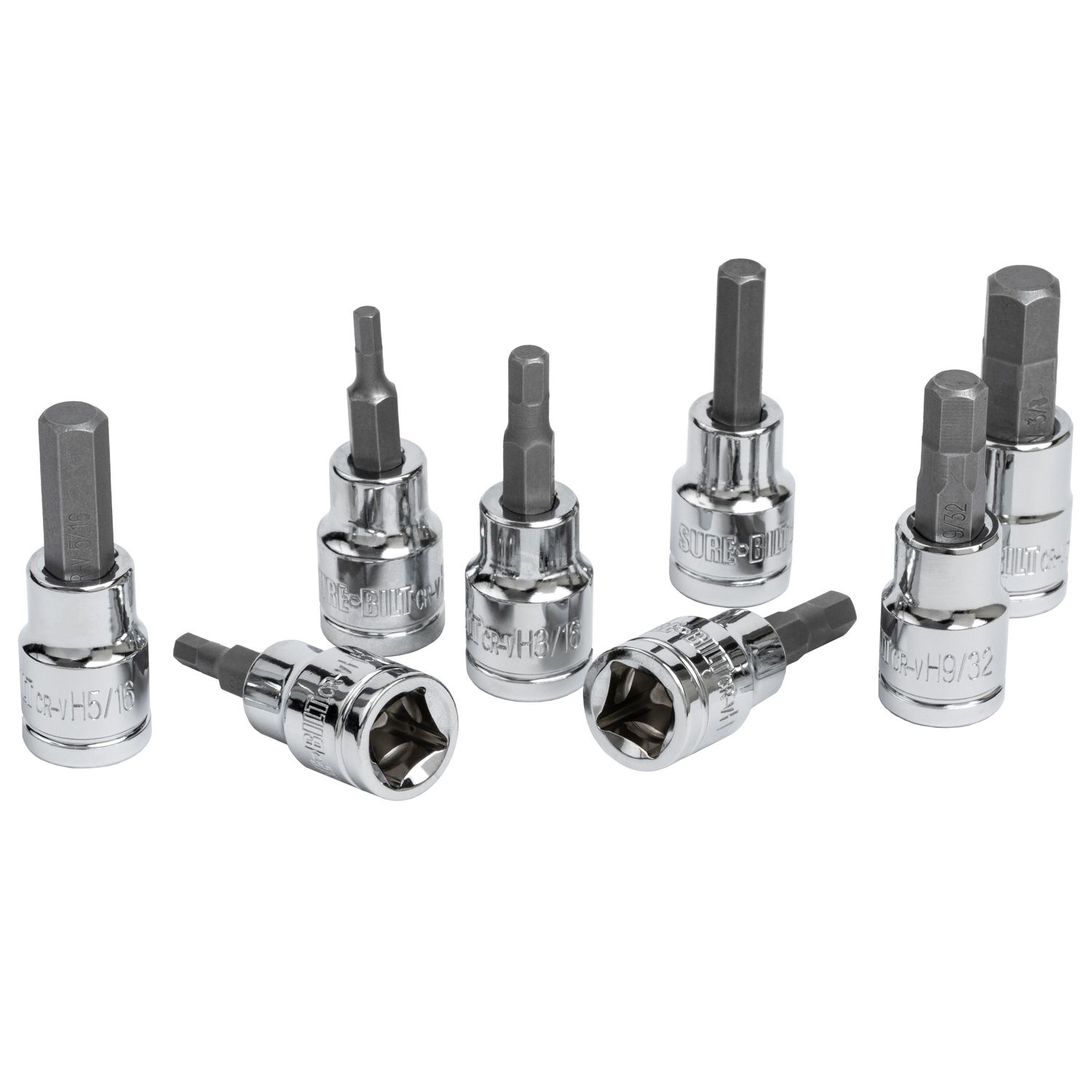 SureBilt 3/8in Drive Hex Bit Set 9 Piece