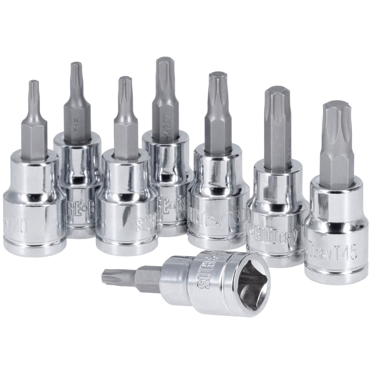 SureBilt 3/8in Drive Star Bit Set 9 Piece