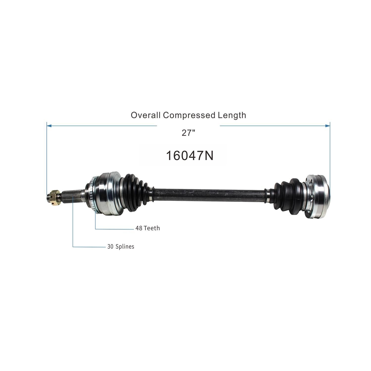 Duralast Gold Rear Passenger Side CV Axle 16047N