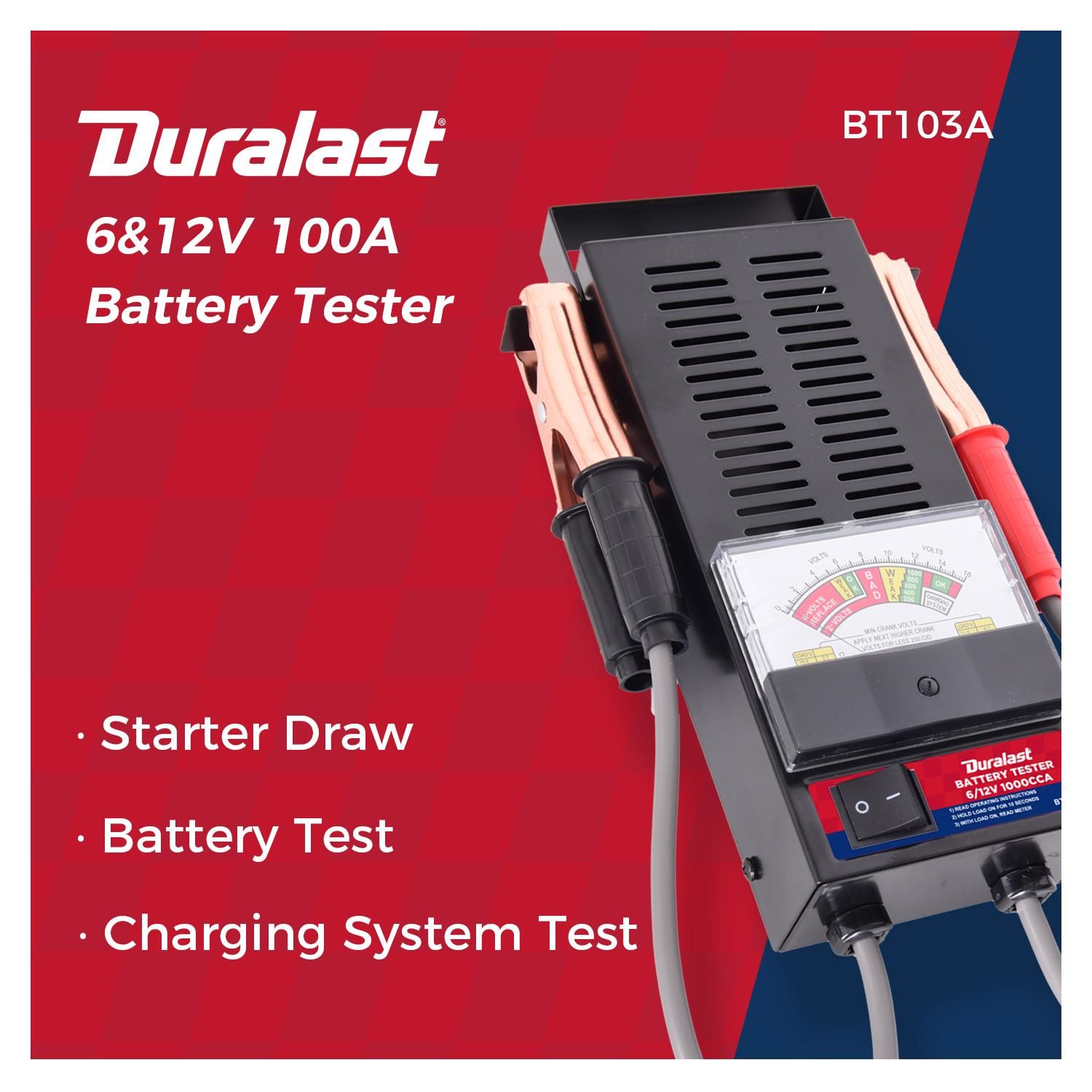 TOPDON Battery Tester BT50, 12V Car Battery Tester 100-2000CCA, For