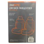 ProElite Tan Low Back Faux Leather Seat Cover Set 2 Piece