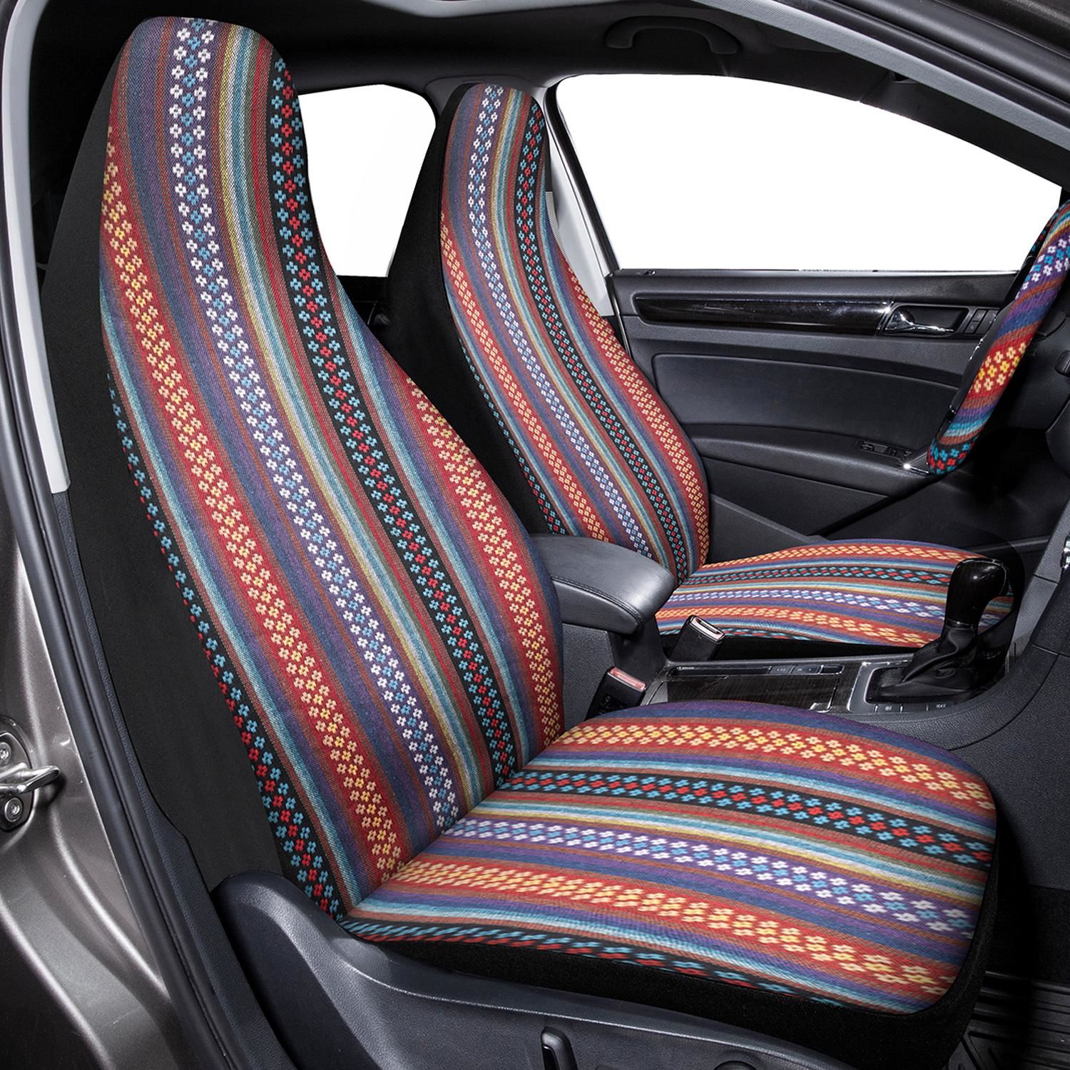 Auto Front Seat Cushion Aztec Print Car Seat Covers Front Seats