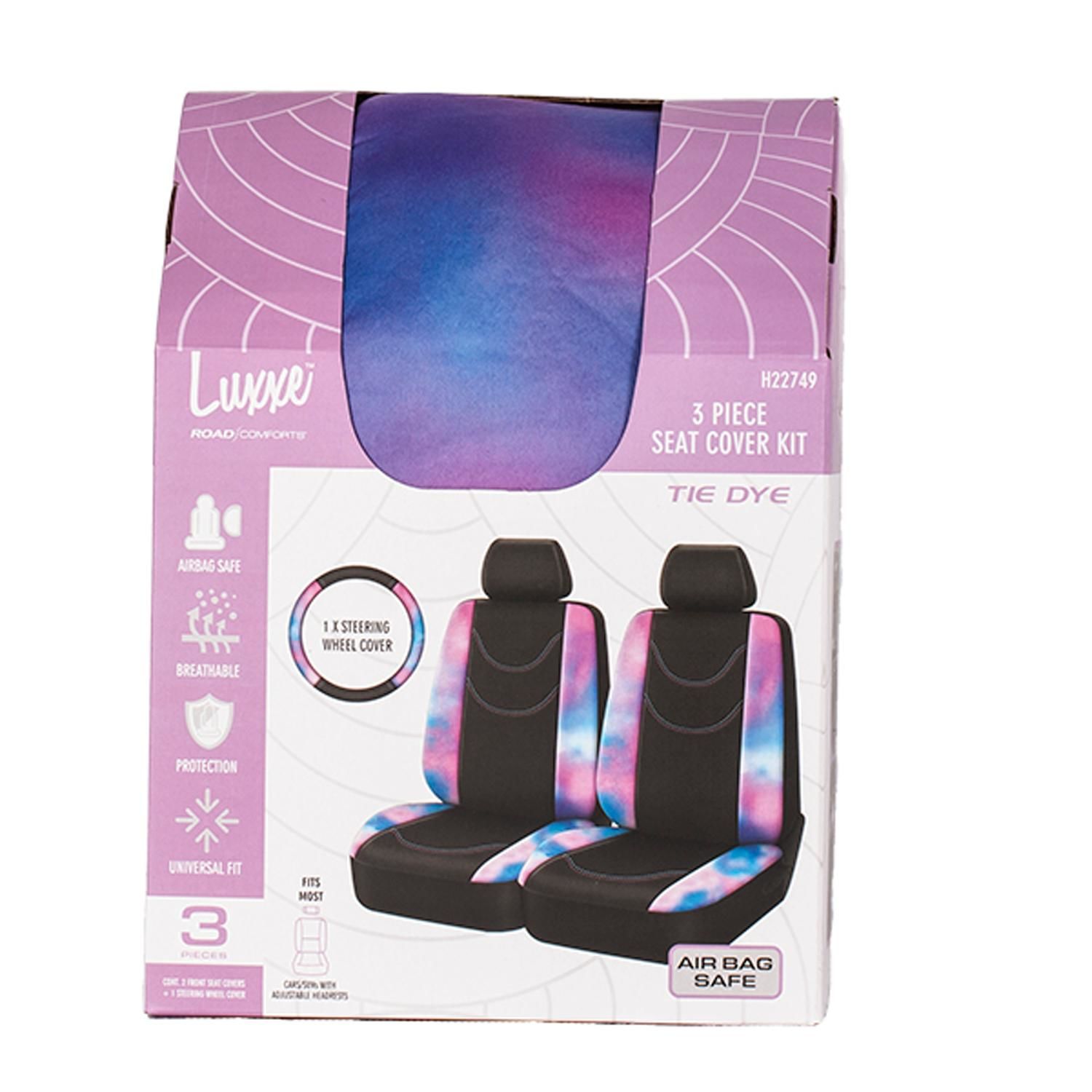 Road Comforts Dye Dye Print Seat Cover Kits 3 Piece