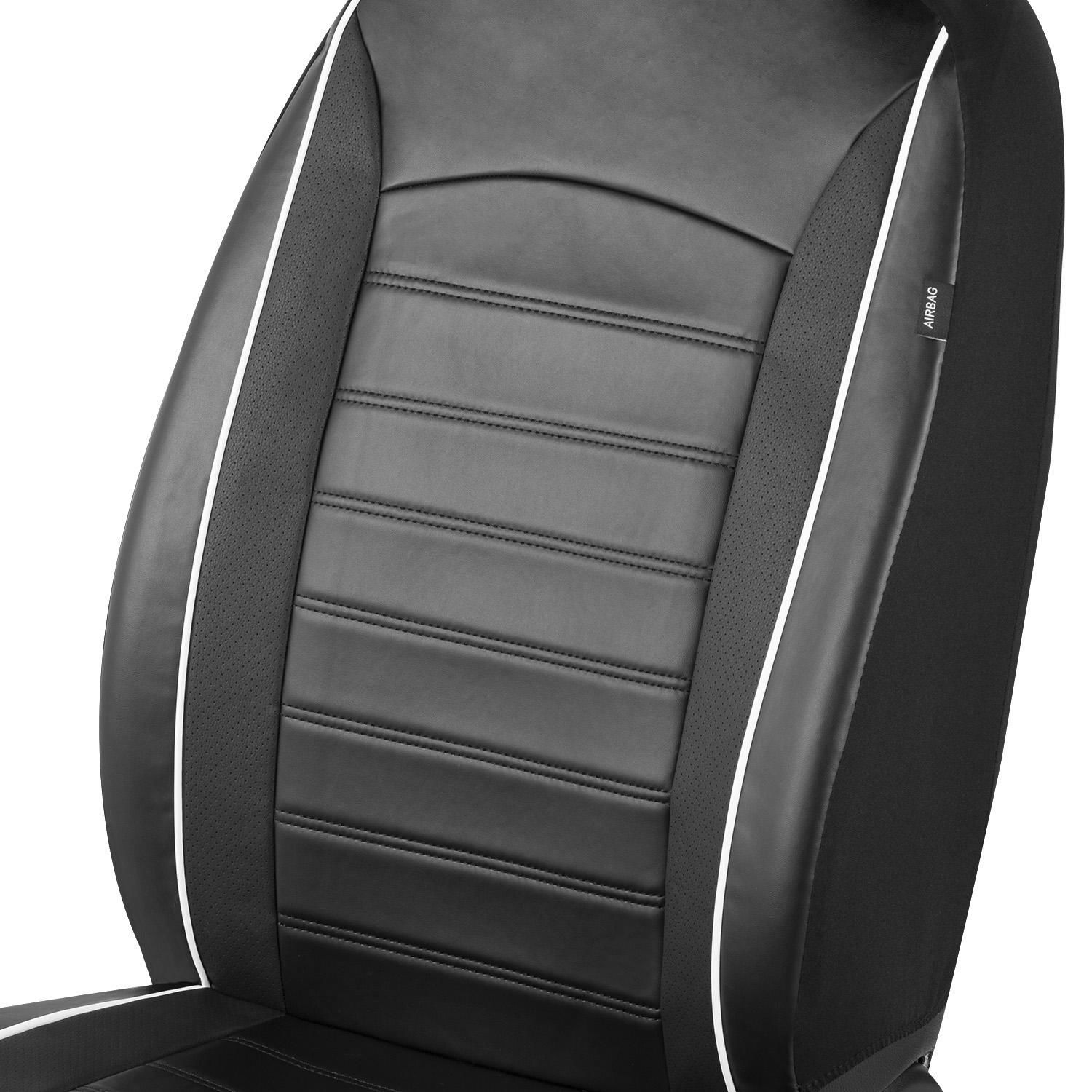 ProElite Black Low Back Faux Leather Seat Cover Set 2 Piece