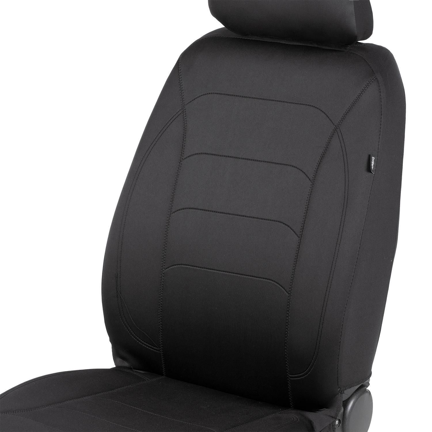 AutoKraft 9 Piece Universal Seat Cover Set - Black & Grey