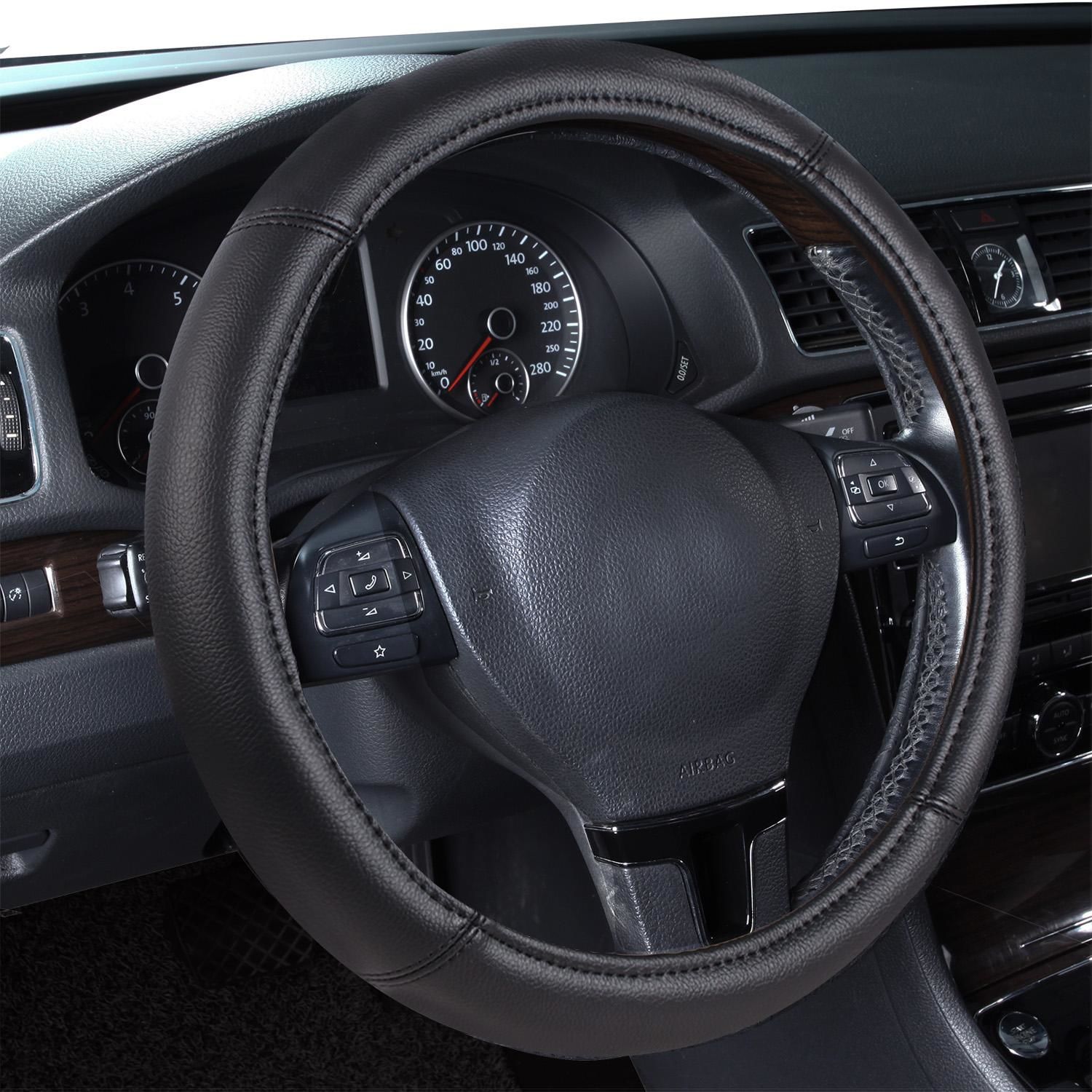 Leather Steering Wheel Cover - For Grip, Comfort, and Style