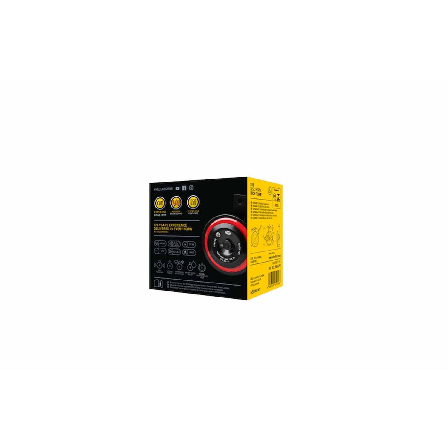 Hella 12 Volt BX Black Red Disc HT 98mm Universal Horn Hella 12 Volt BX Black Red Disc HT 98mm Universal Horn