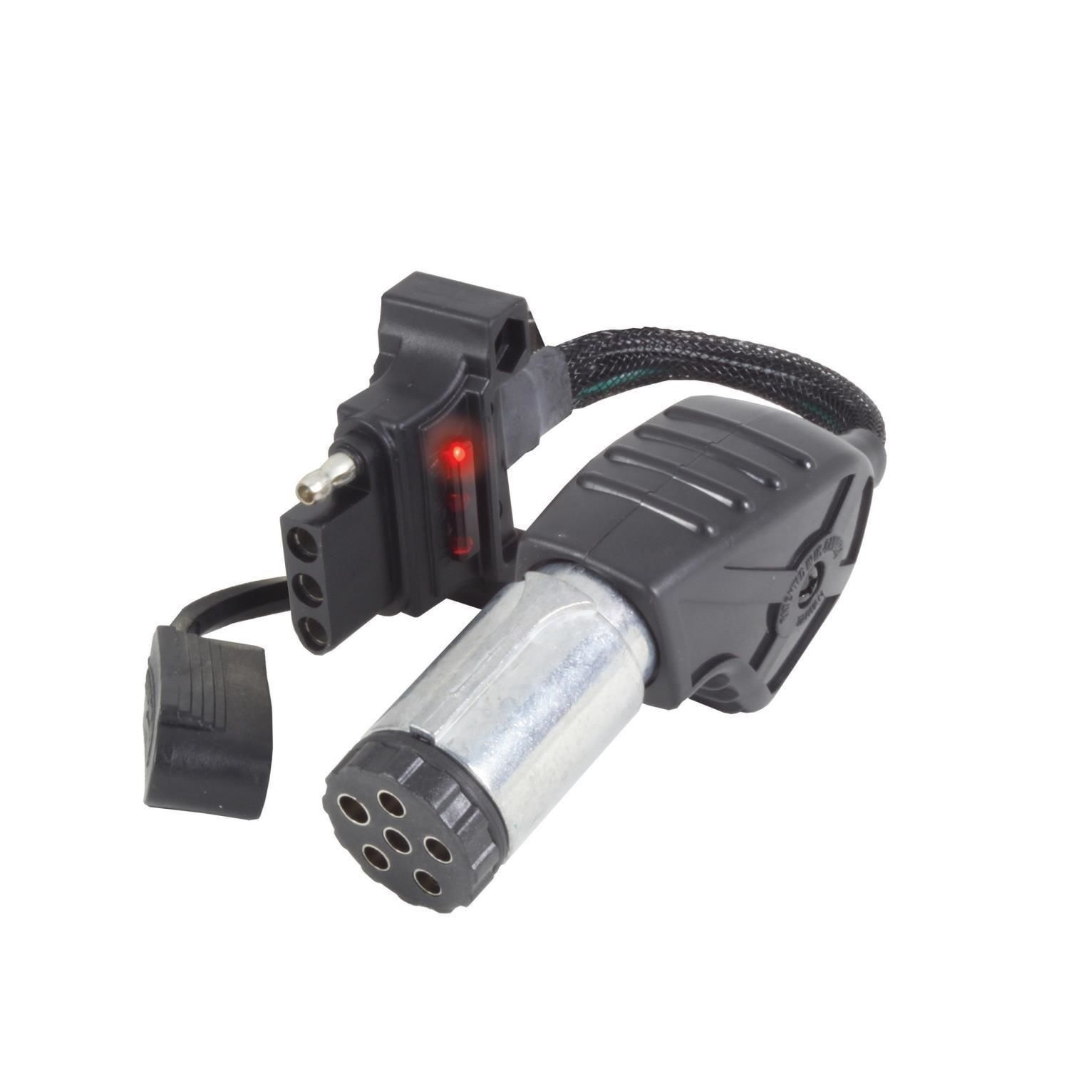 Trailer Wire Adapter Cord - 6-Pin Round (Truck) To 4-Pin Flat (Trailer)
