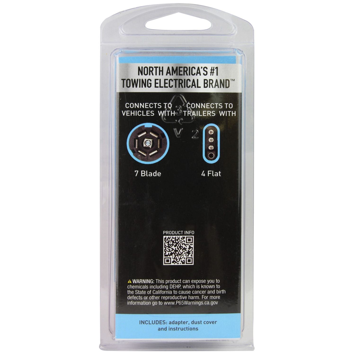 Hopkins Towing Solution Nite-Glow 7 Blade to 4 Flat Adapter