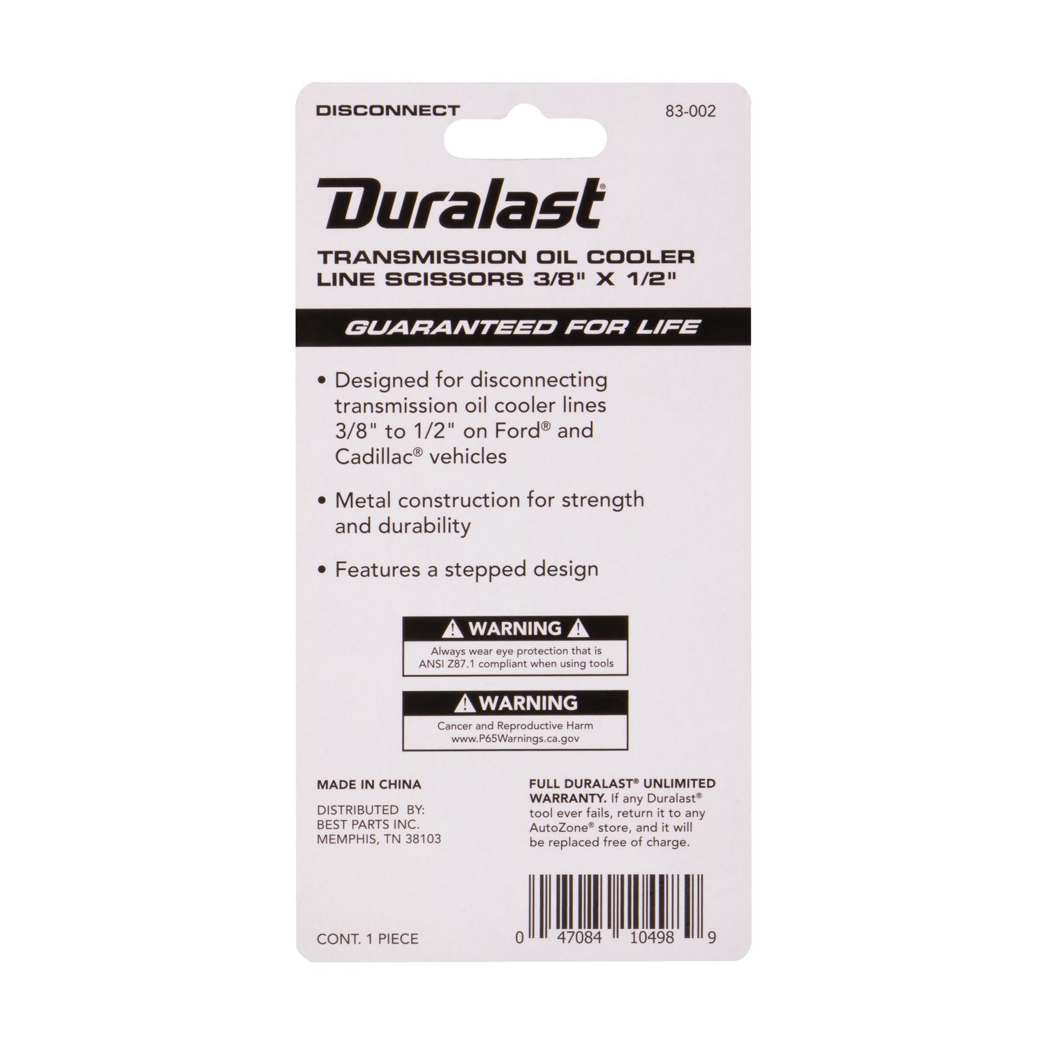 Duralast 3/8in x 1/2in Line Disconnect