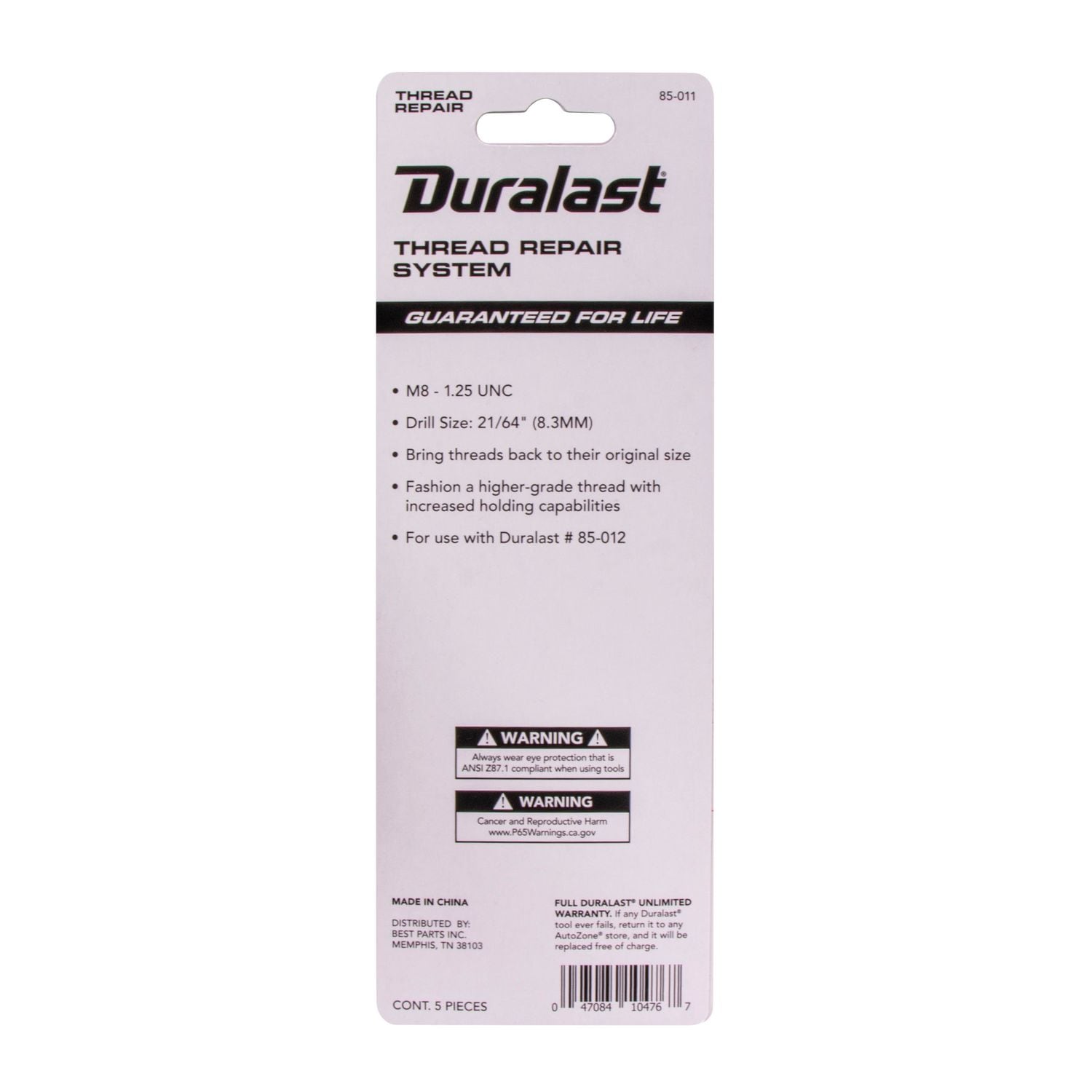 Duralast M8 - 1.25 Thread Repair System