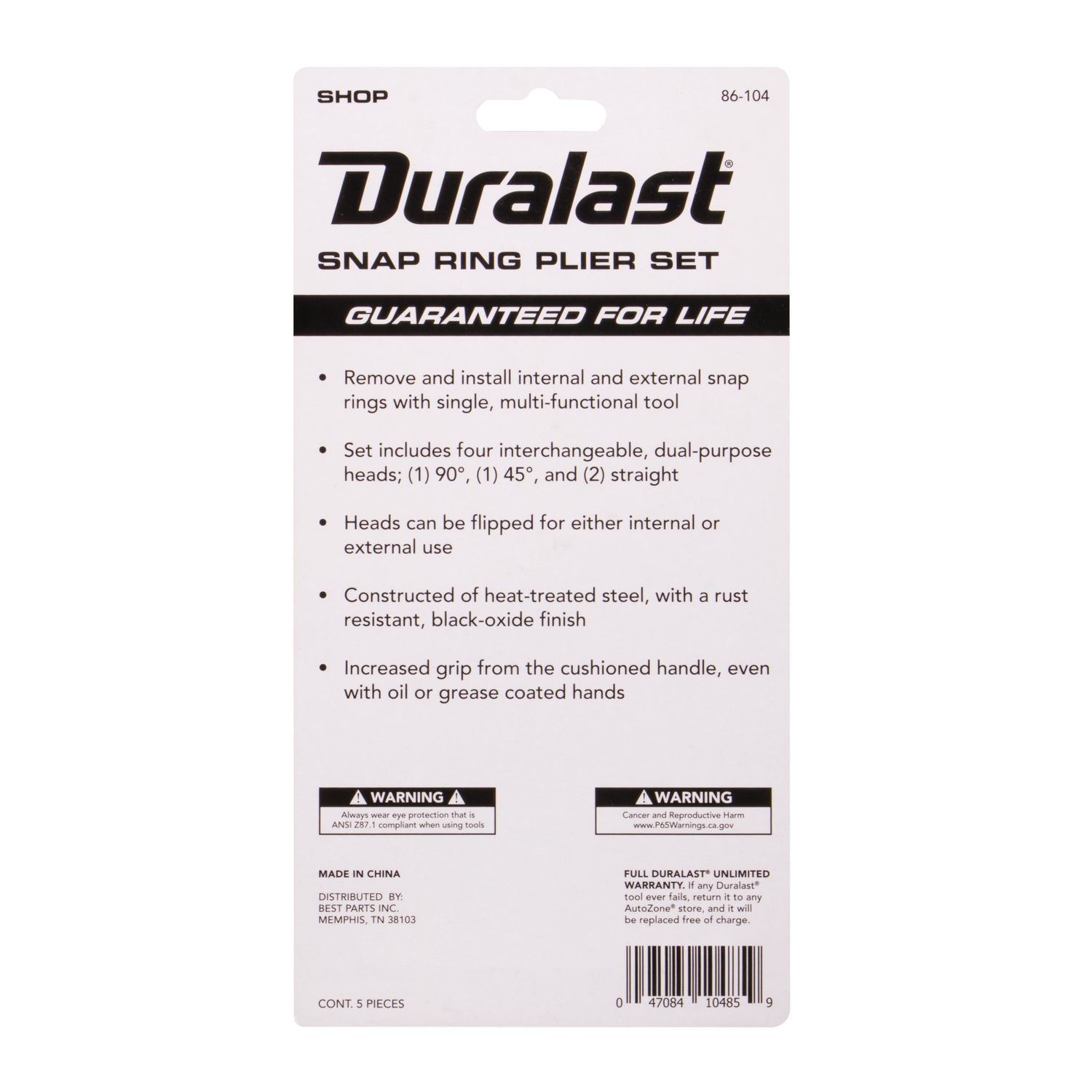 Duralast Snap Ring Pliers 4 Piece