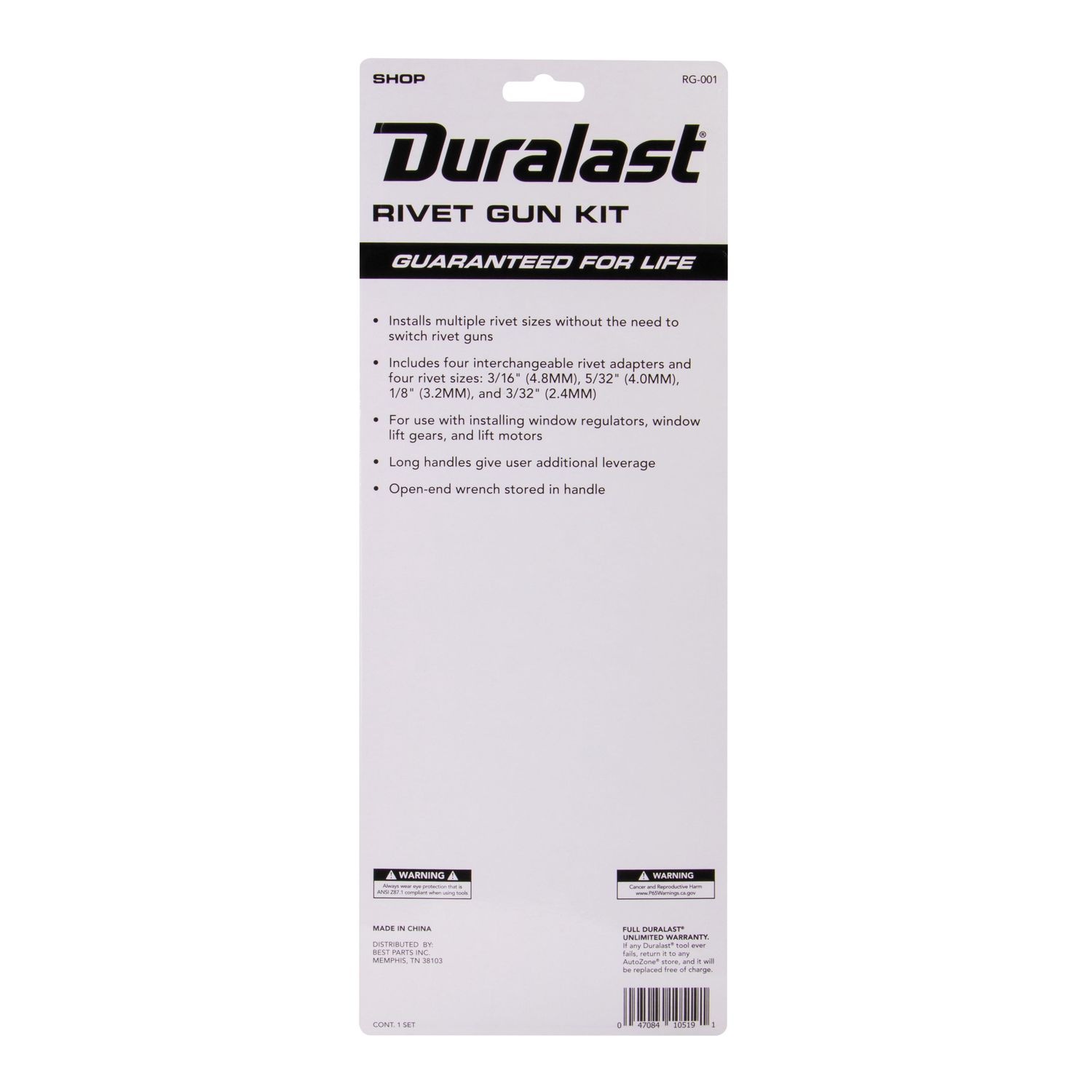 Duralast 3/32in 3/16in Rivet Gun