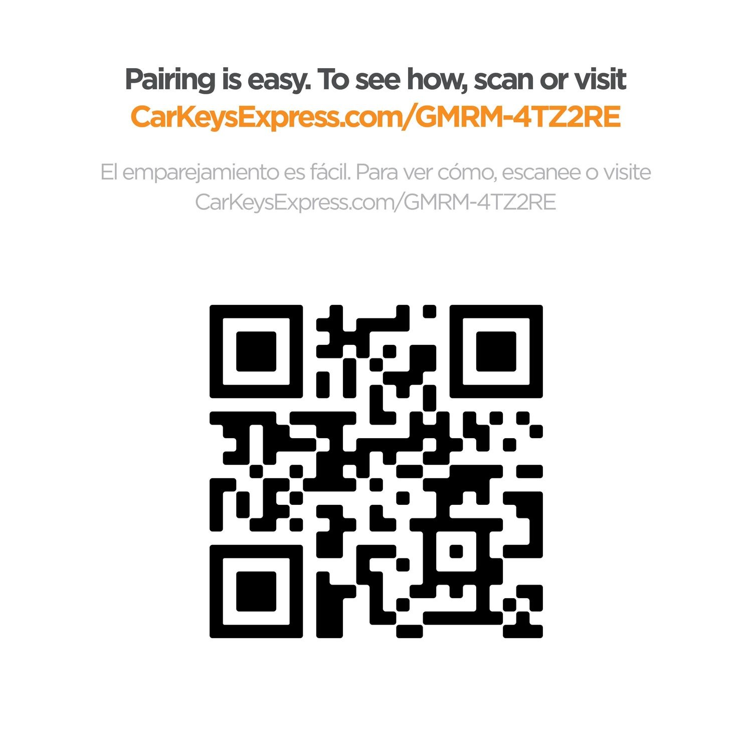 Car Keys Express Keyless Entry Transmitter GMRM-4TZ2RE