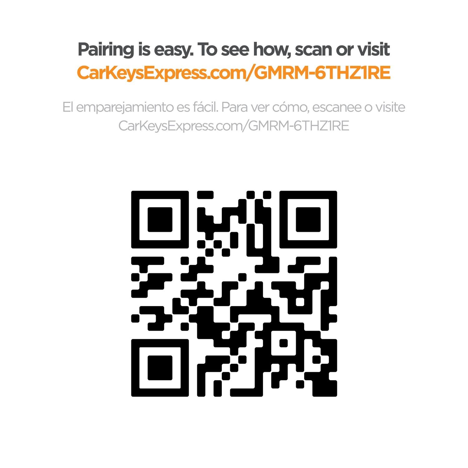 Car Keys Express Keyless Entry Transmitter GMRM6THZ1RE