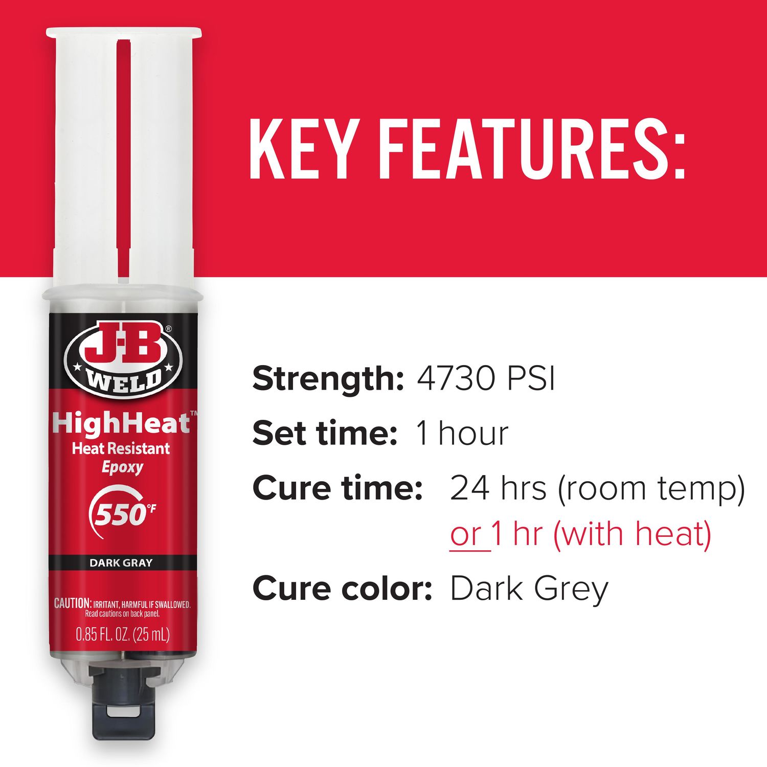 J-B Weld HighHeat Epoxy Syringe .85oz