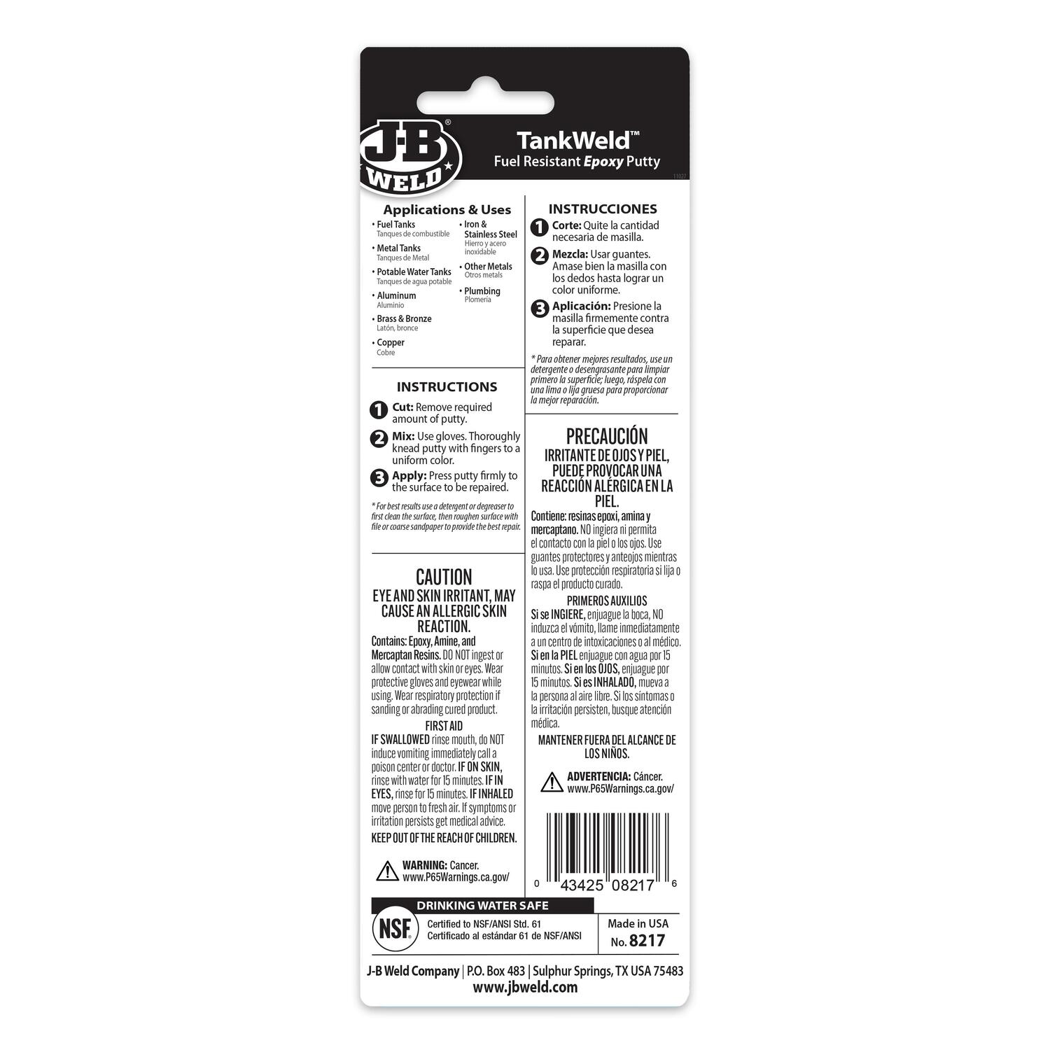 JB Weld Tankweld repair kit