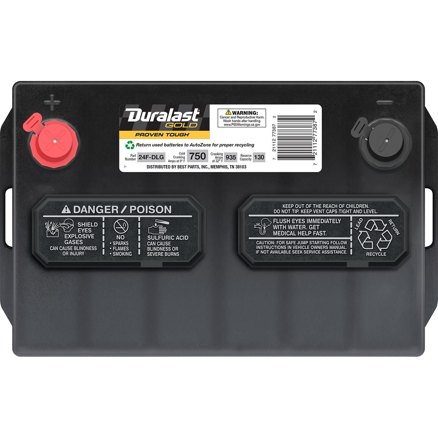 Duralast Gold Battery 24F-DLG Group Size 24F 750 CCA