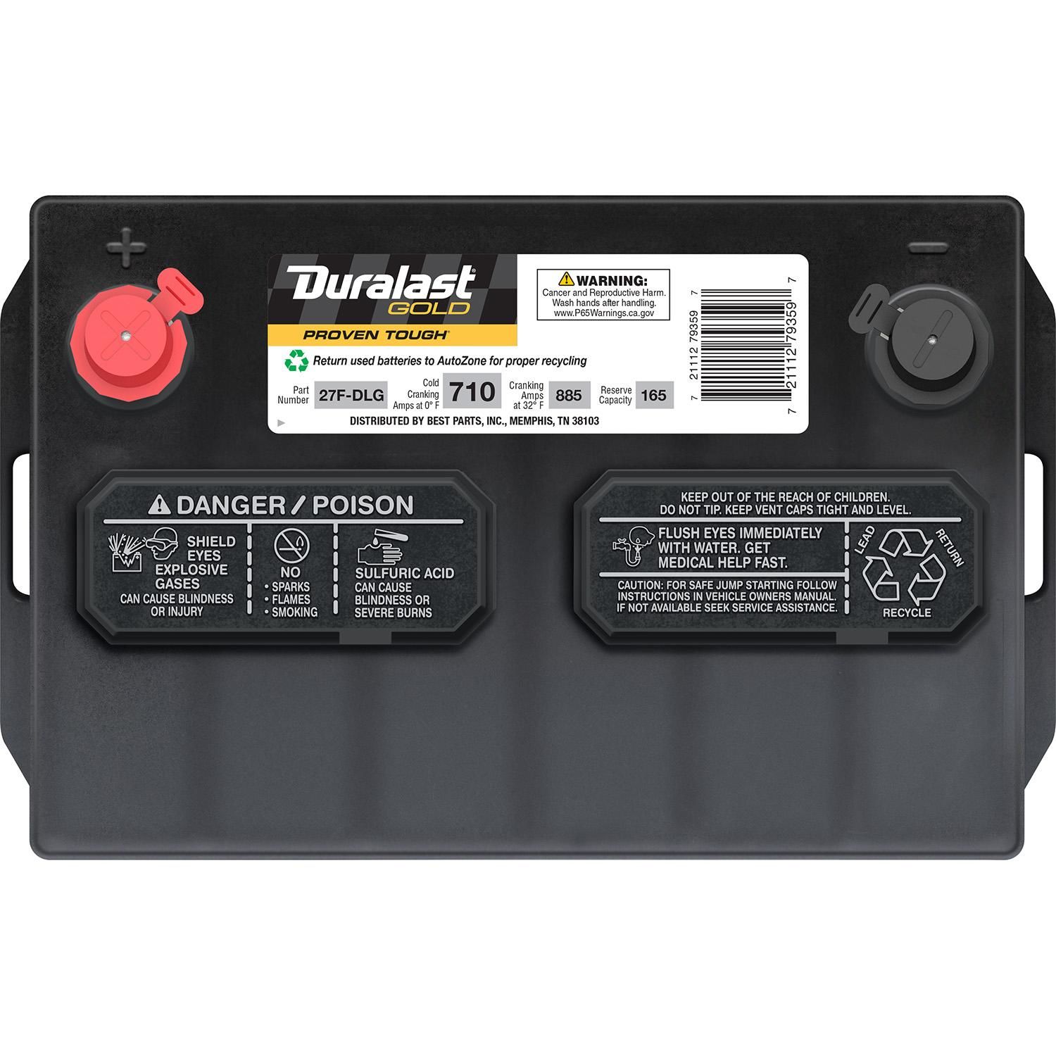 Duralast Gold Battery 27FDLG Group Size 27F 710 CCA