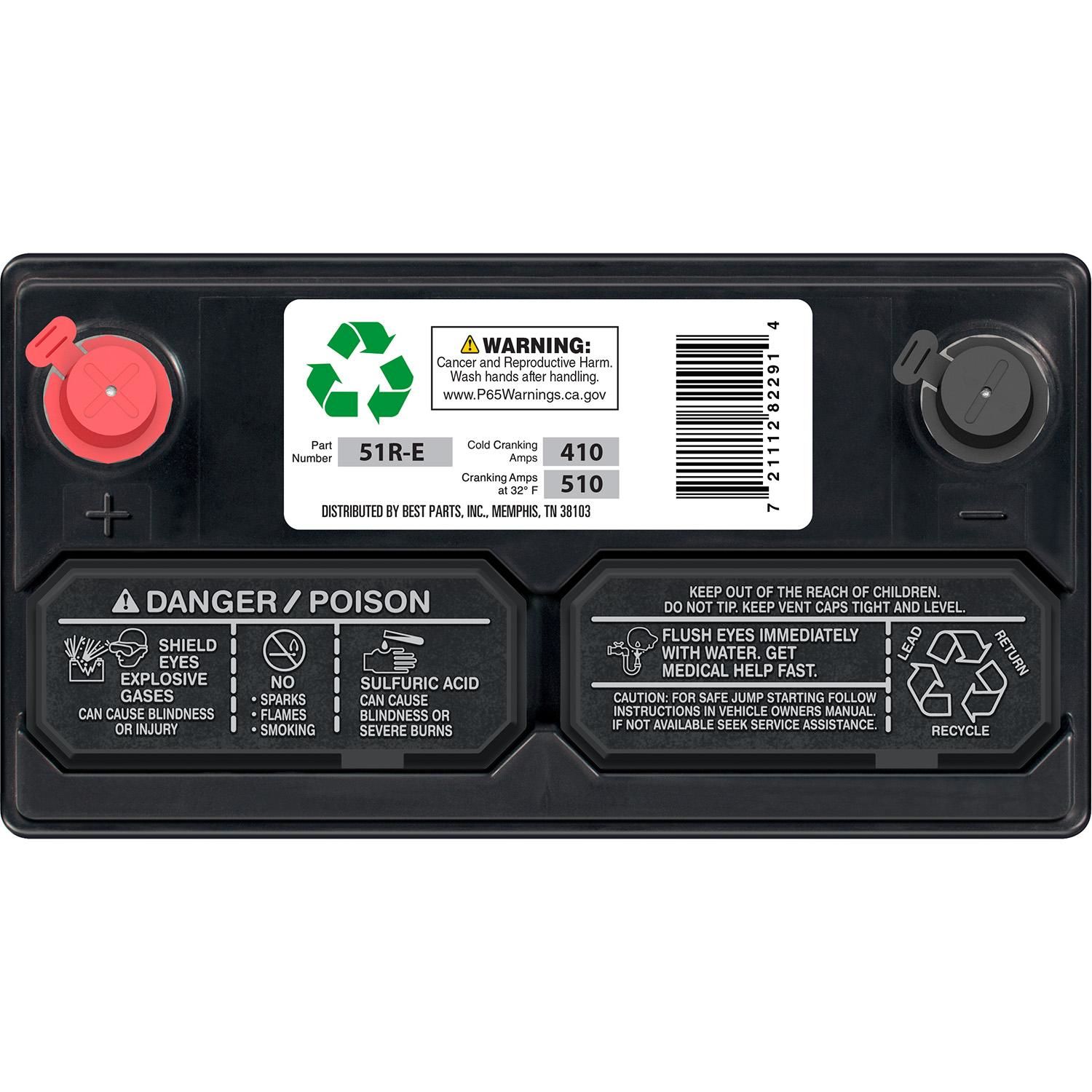 PowerTex Batteries BCI Group 51R Lithium LiFePO4 Automotive Battery