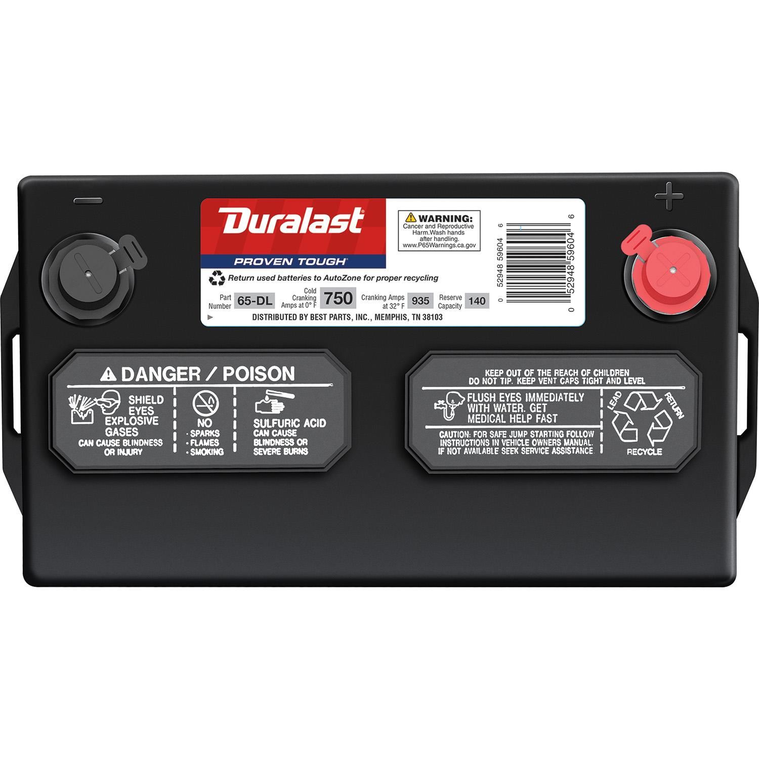 Duralast Battery BCI Group Size 65 750 CCA 65DL