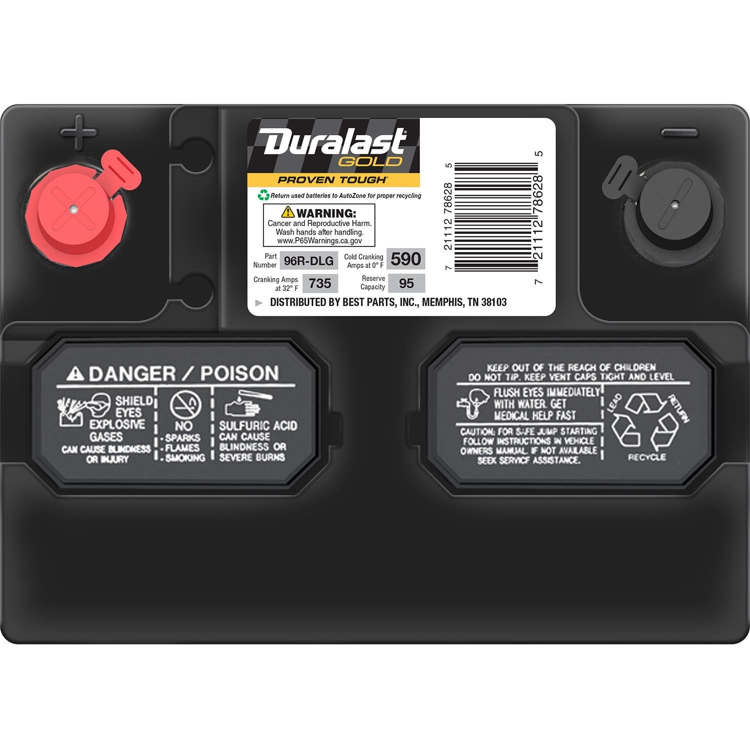 Duralast Gold Battery BCI Group Size 96R 590 CCA 96R-DLG