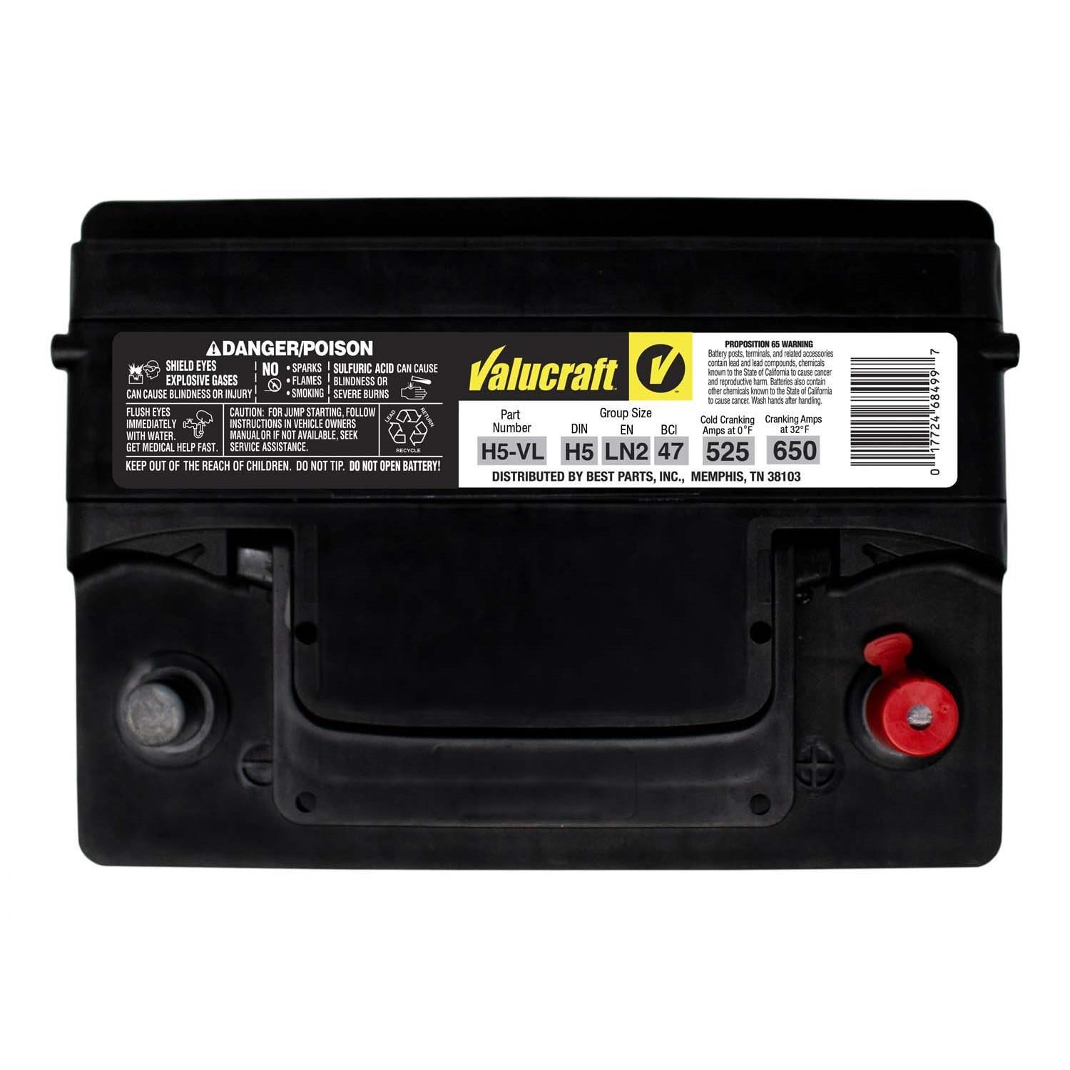 Valucraft Battery H5 Vl Group Size H5 525 Cca