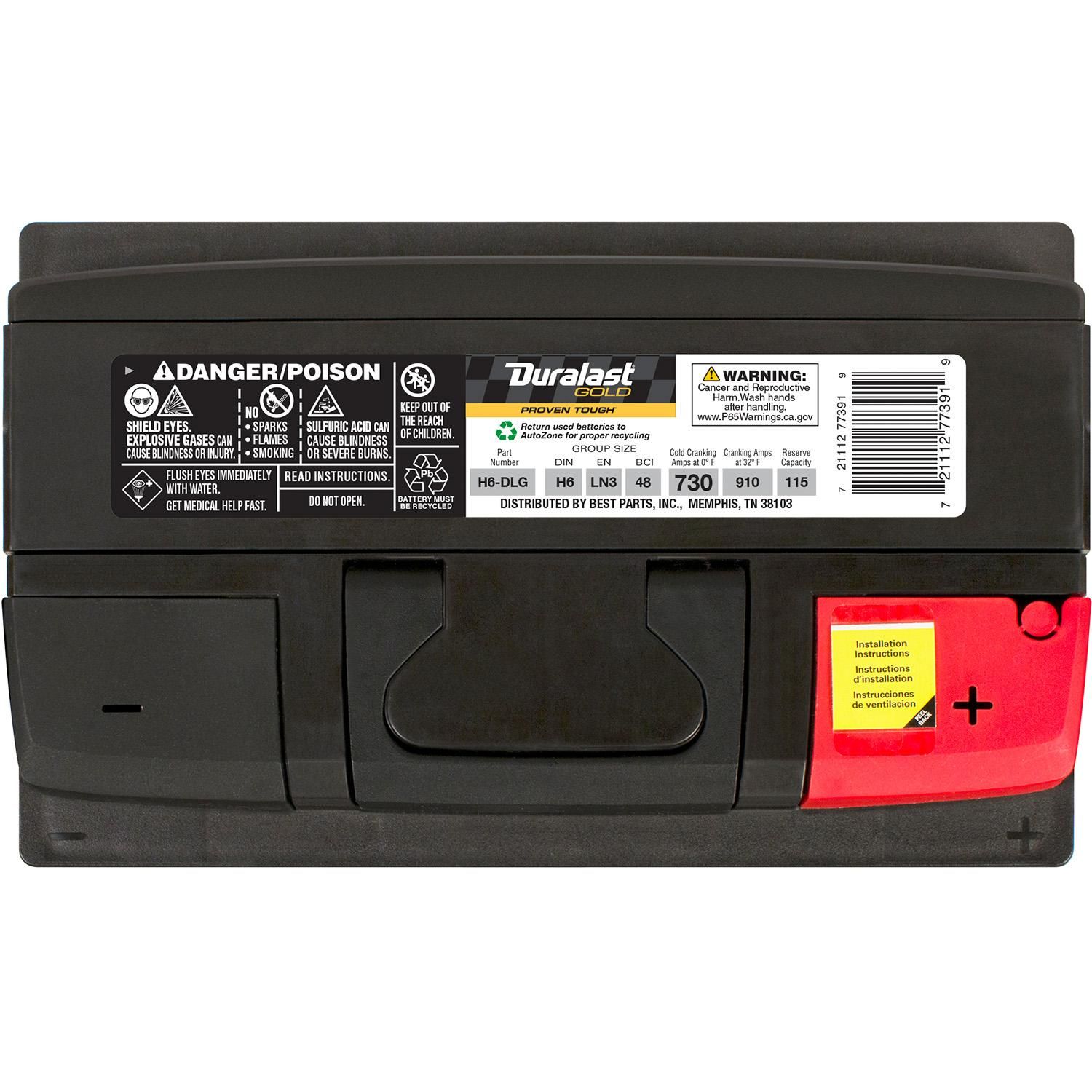 Duracell AGM Automotive Battery, Group Size 48 (H6) - Sam's Club