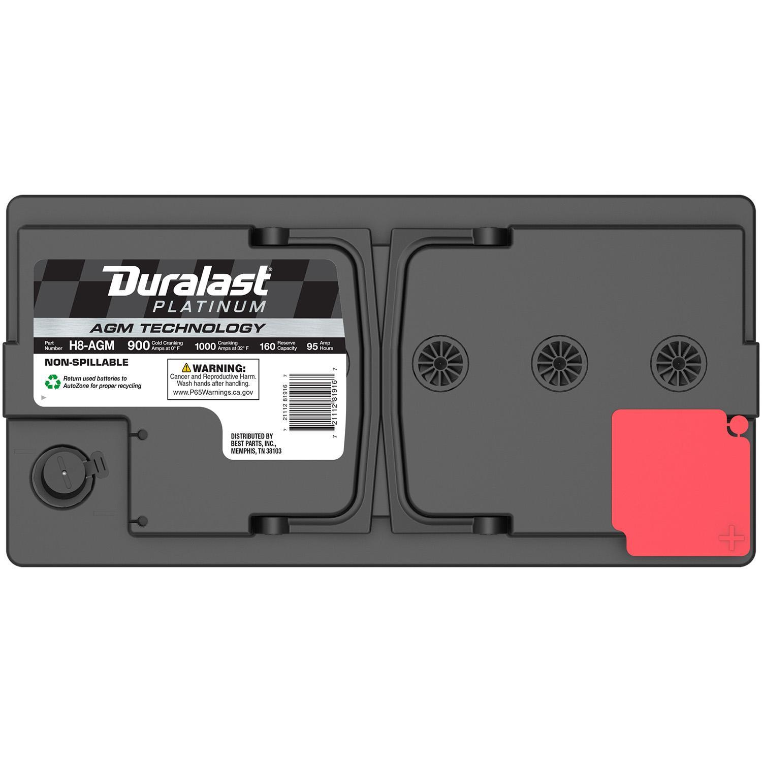 Duralast Platinum AGM Battery H8AGM Group Size 49 900 CCA