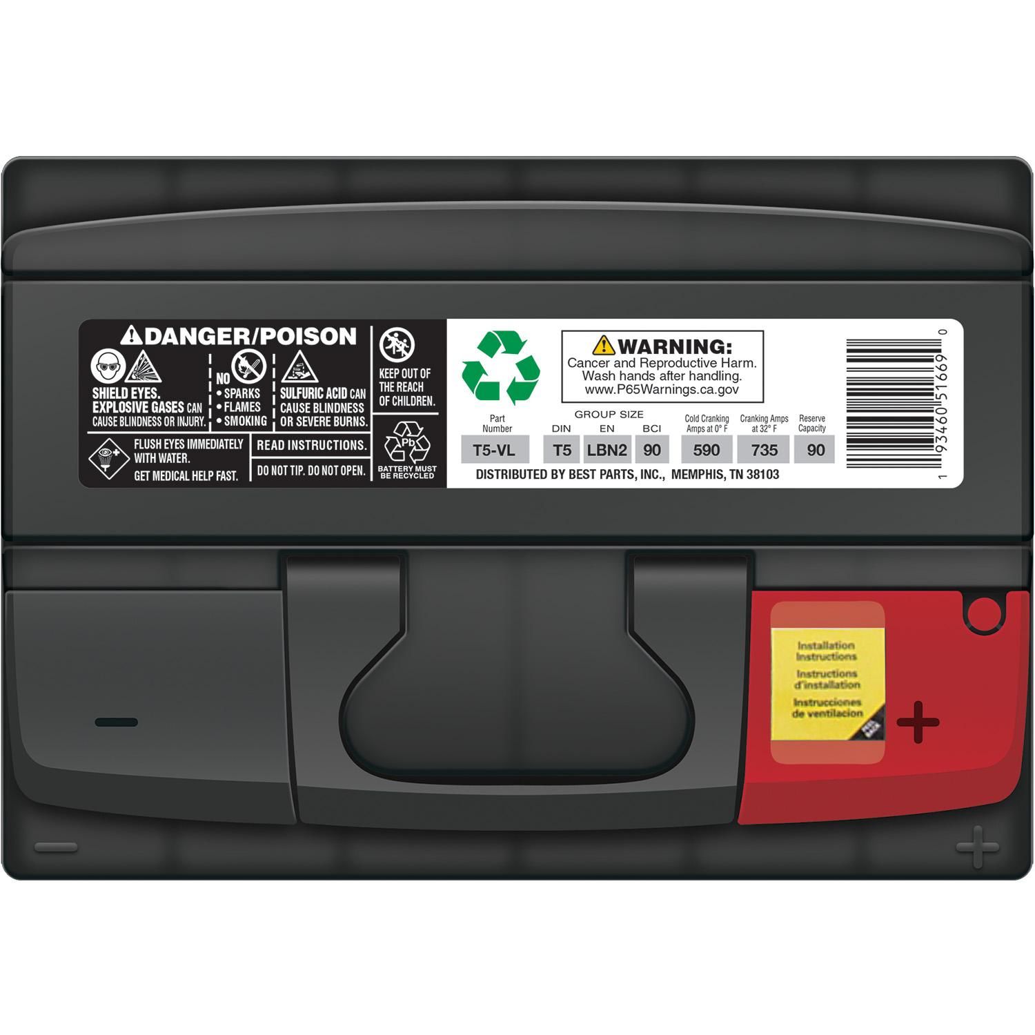 Valucraft Battery Bci Group Size 90 590 Cca T5 Vl 5078