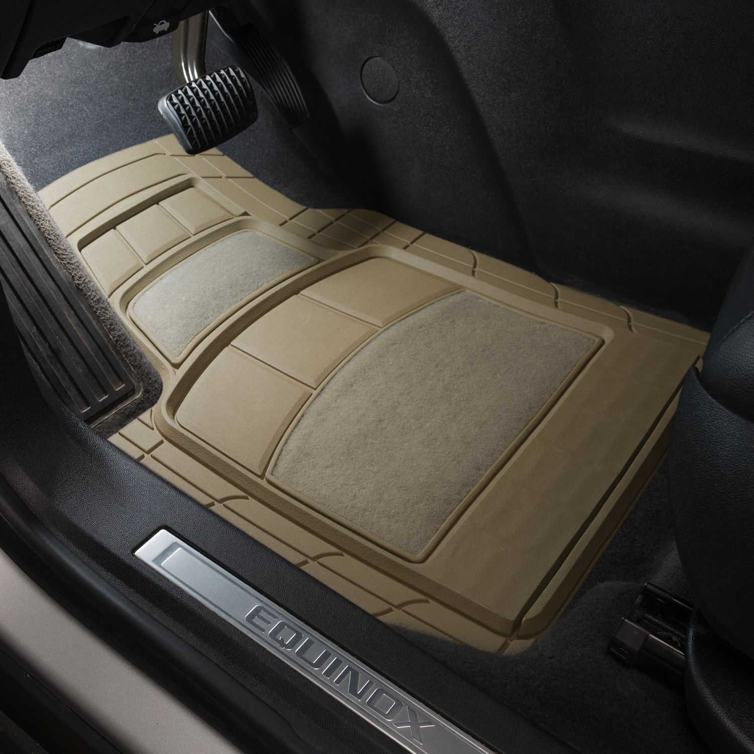 ProElite Tan PVC and Carpet Floor Mat 4 Piece