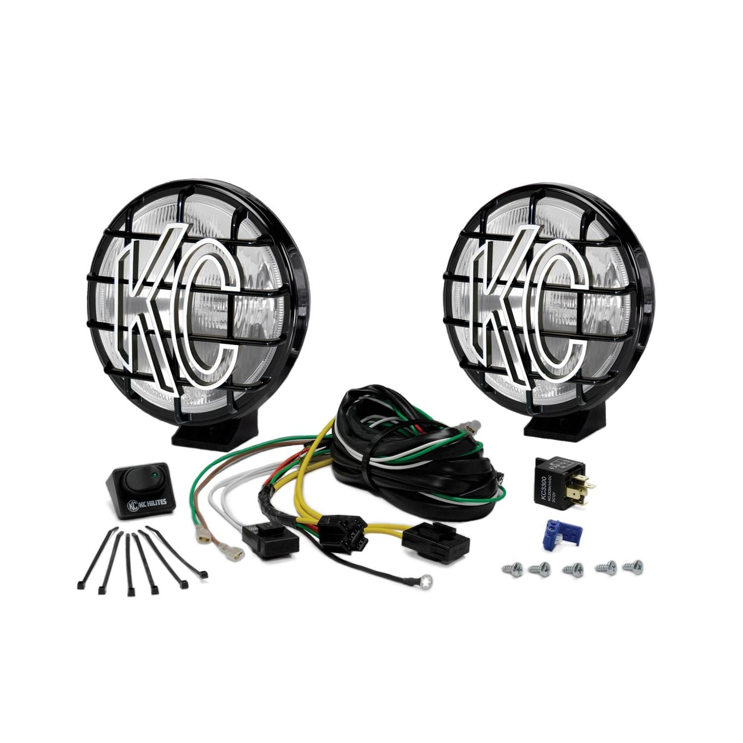 KC HiLiTES 2 pieces 6 in. Black Spread Beam Apollo Pro System