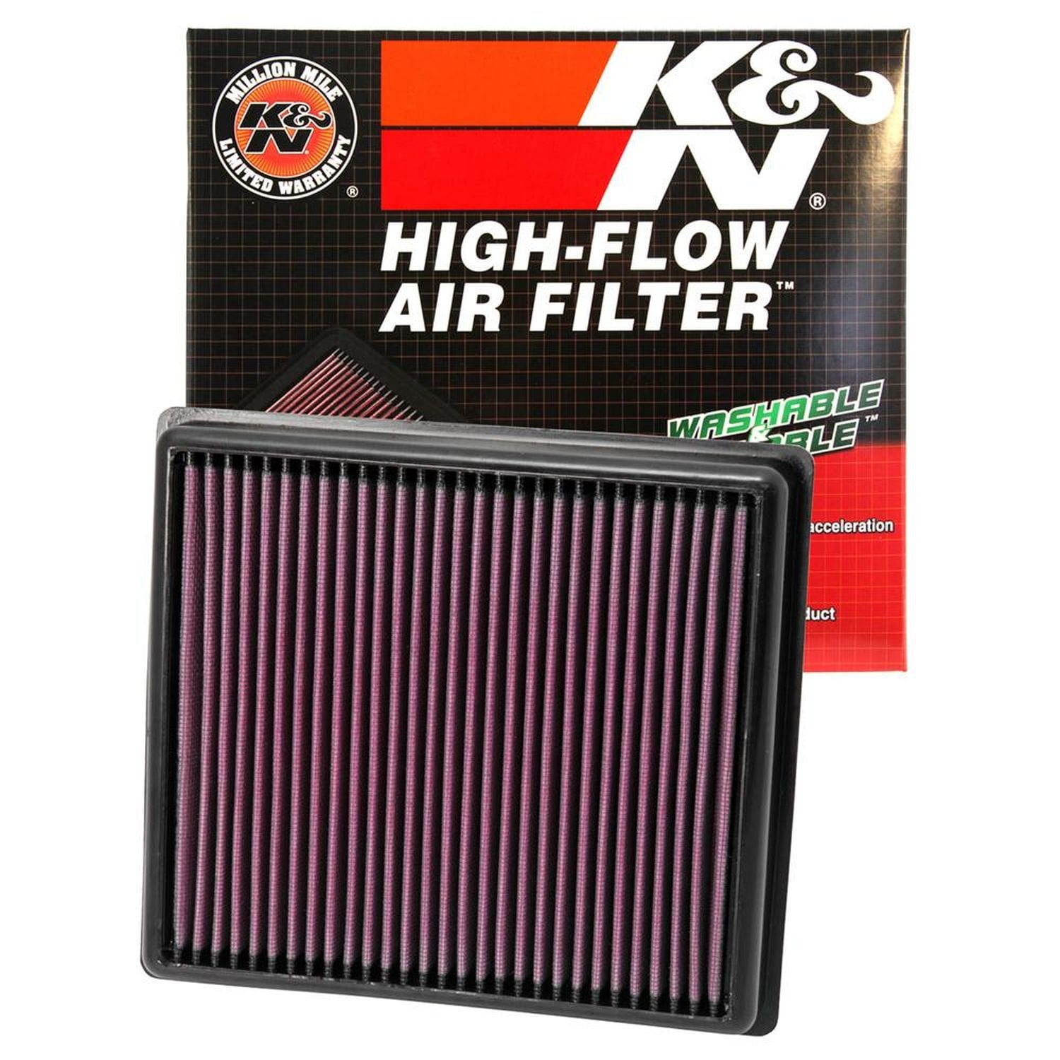 K&N E-2990 High Performance Air Filter – Washable, Reusable, Boosts Horsepower & Acceleration - View #4