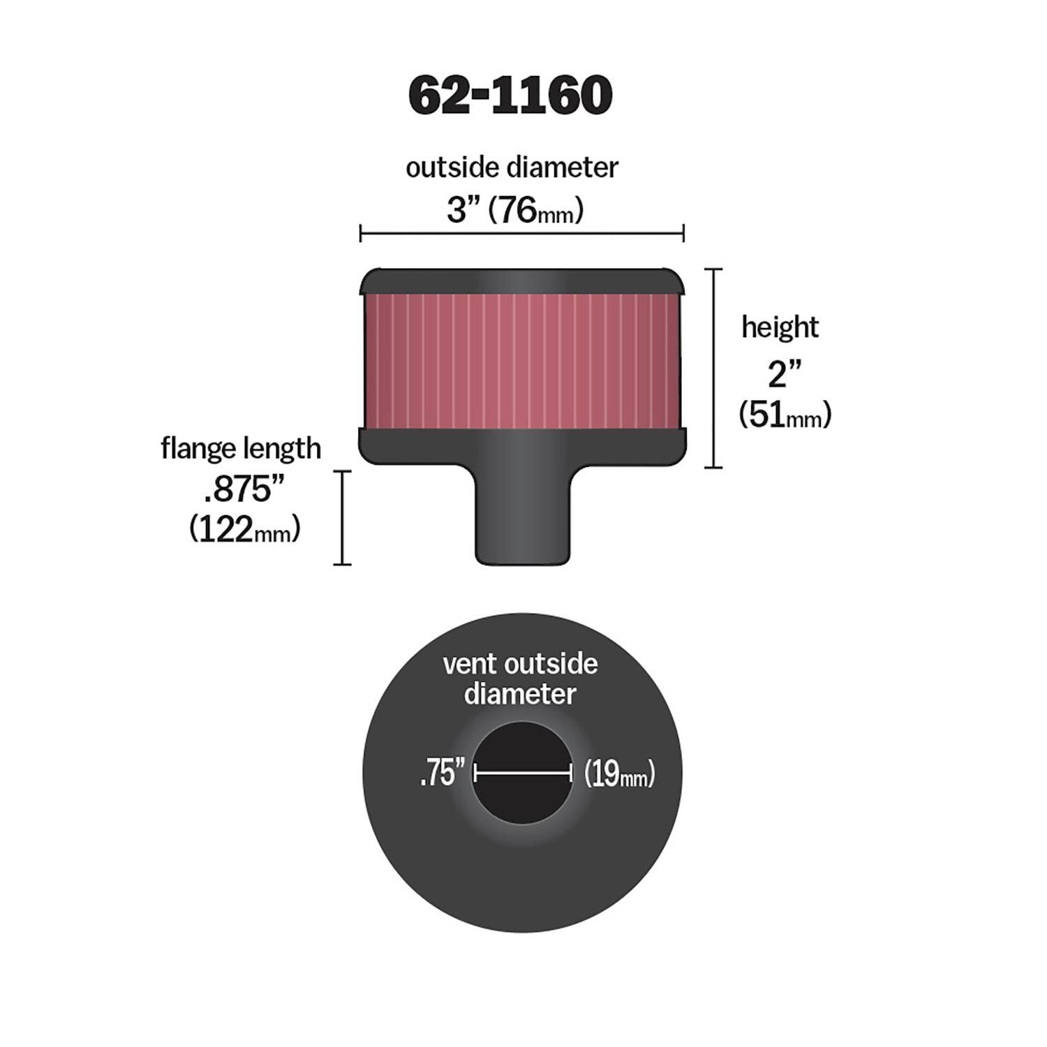 K&N 62-1170 Vent Air Filter/ Breather