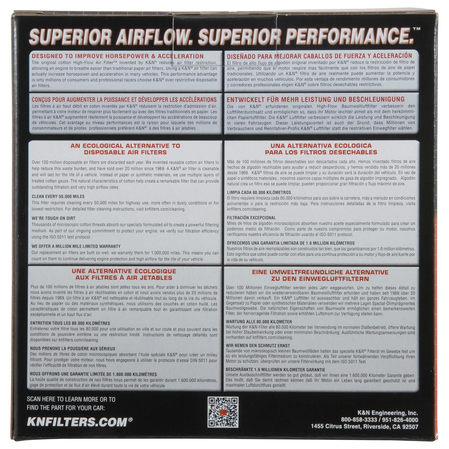 K&N High Performance Performance Air Filter E-9183